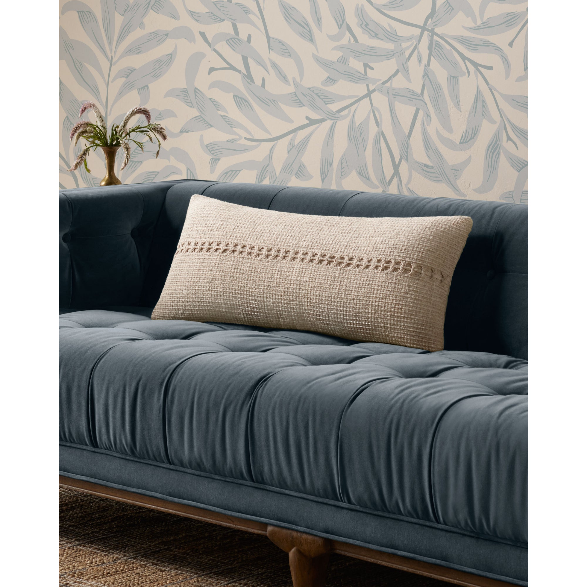 Chris Loves Julia x Loloi Harvey Ivory 12'' x 27'' Cover with Down Pillow