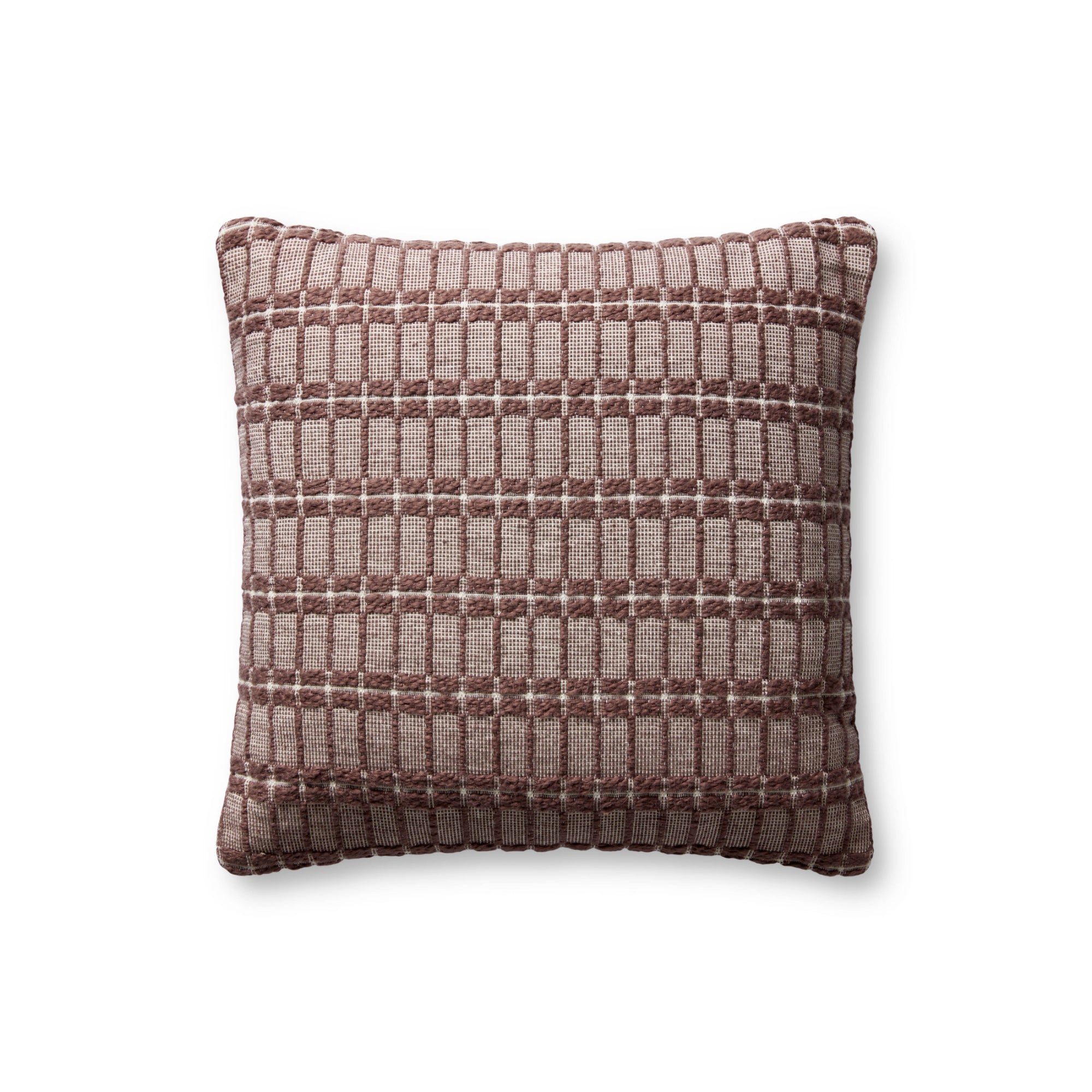 Chris Loves Julia x Loloi Poe Burgundy 18'' x 18'' Cover with Down Pillow