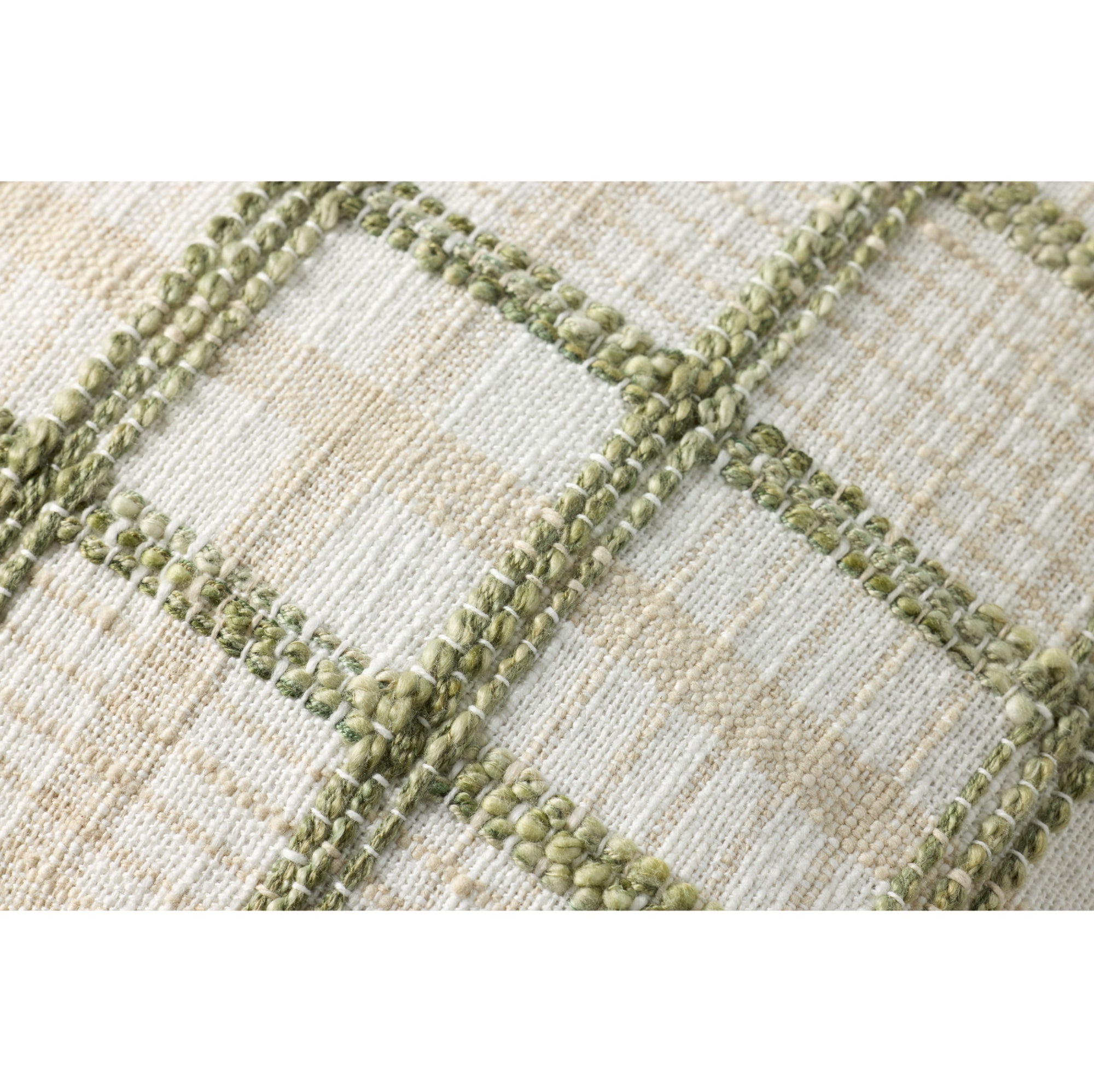 Chris Loves Julia x Loloi Norman Ivory/Green 18" x 18" Cover with Down Pillow