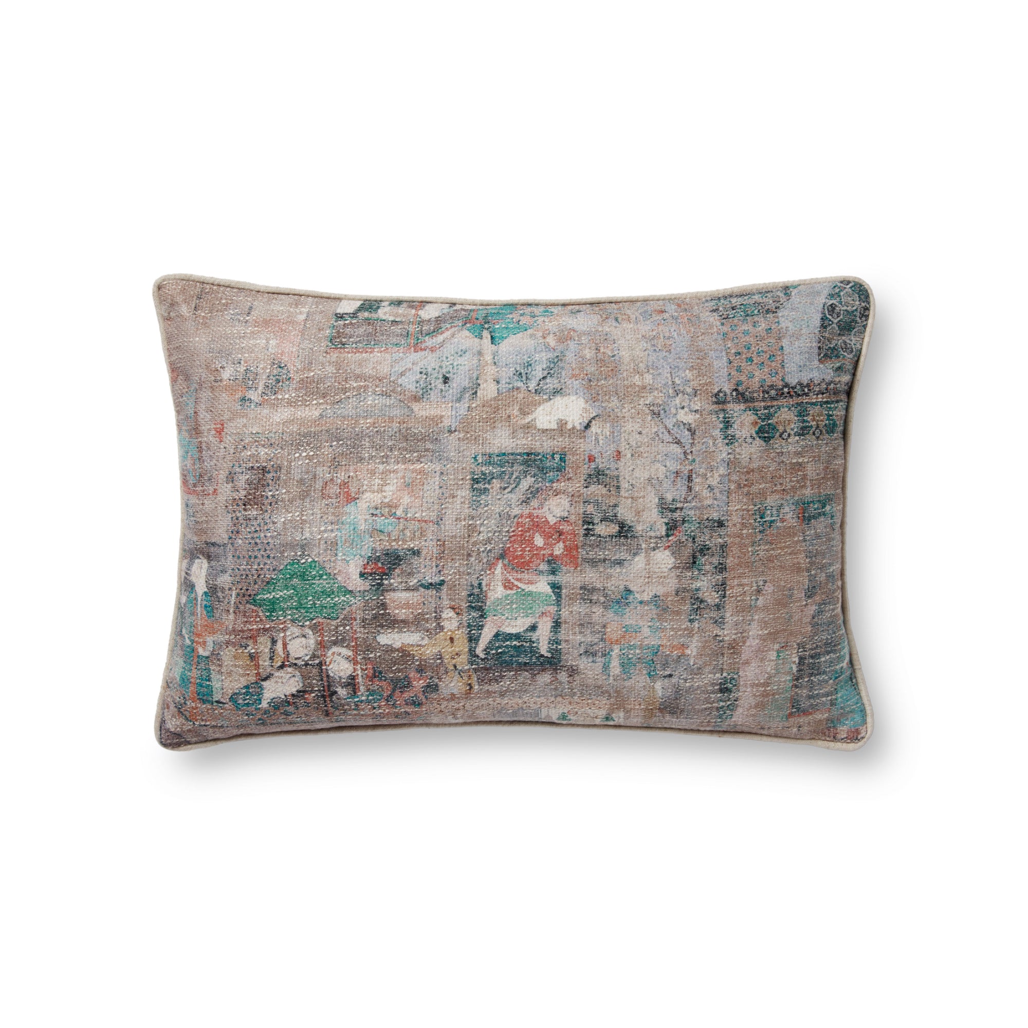 Loloi PLL0007 Brown/Multi 13" x 21" Cover with Down Pillow