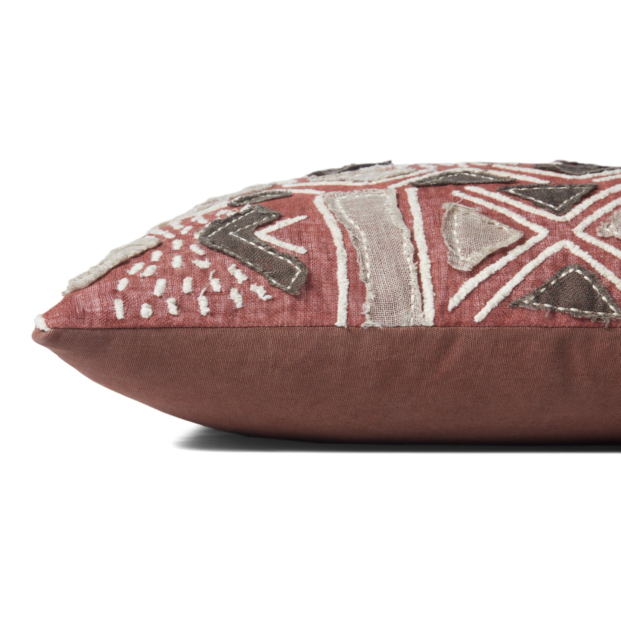 Loloi PLL0022 Rust/Multi 18" x 18" Cover with Down Pillow