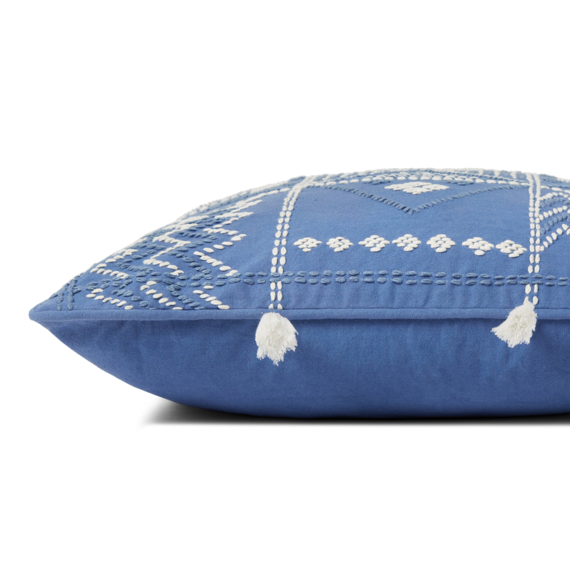 Loloi PLL0049 Blue/Ivory 18" x 18" Cover with Down Pillow