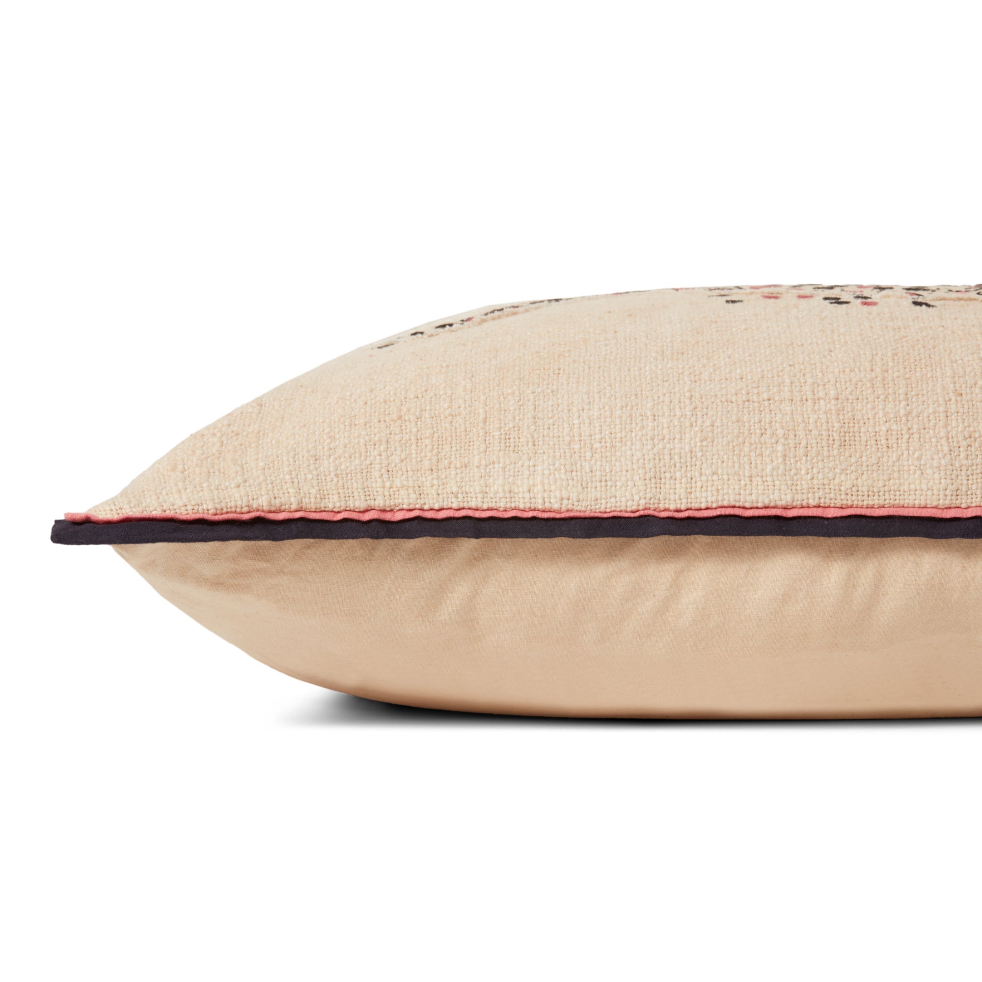 Loloi PLL0054 Ivory/Black 16" x 26" Cover with Down Pillow