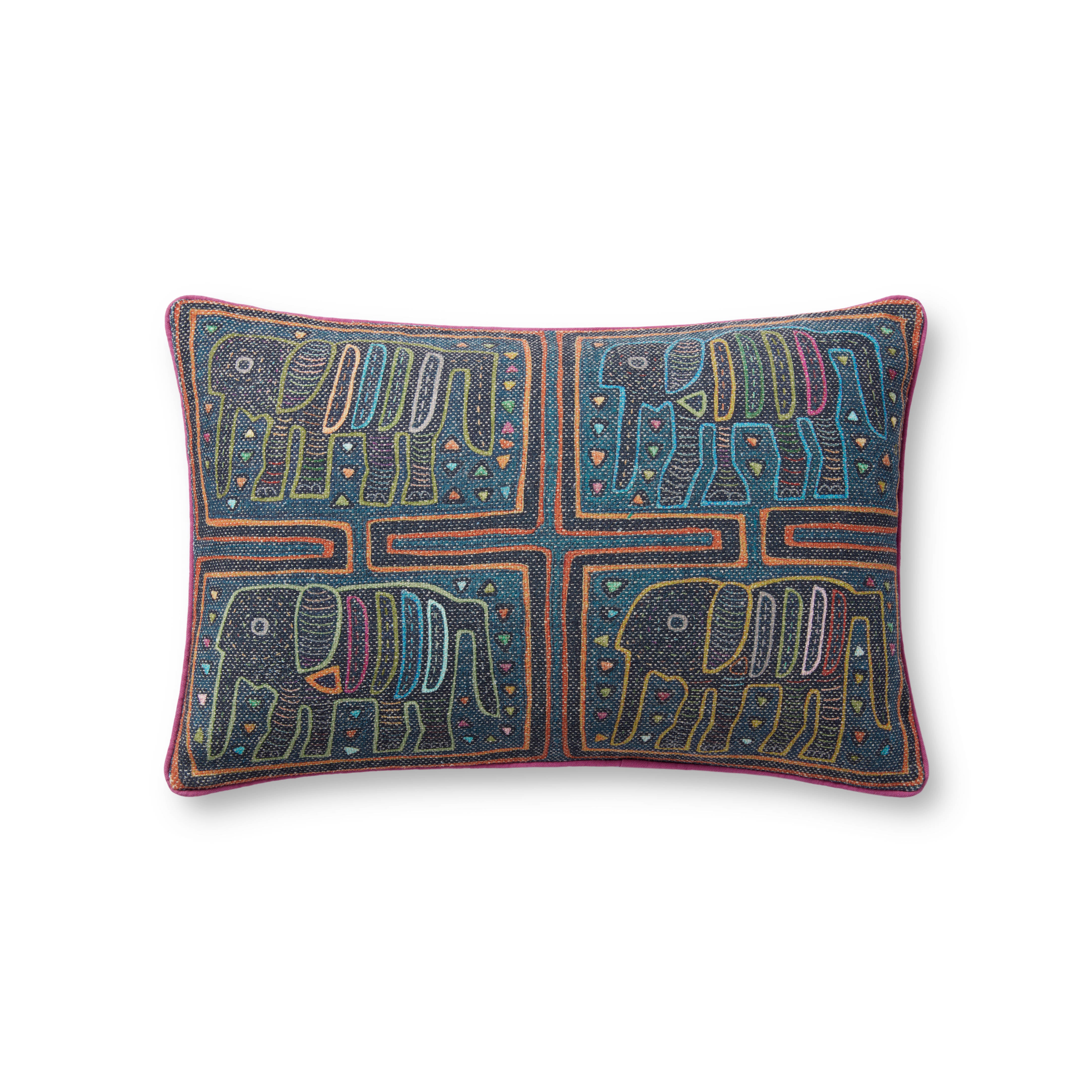 Loloi PLL0105 Lagoon/Multi 13'' x 21'' Cover with Down Pillow