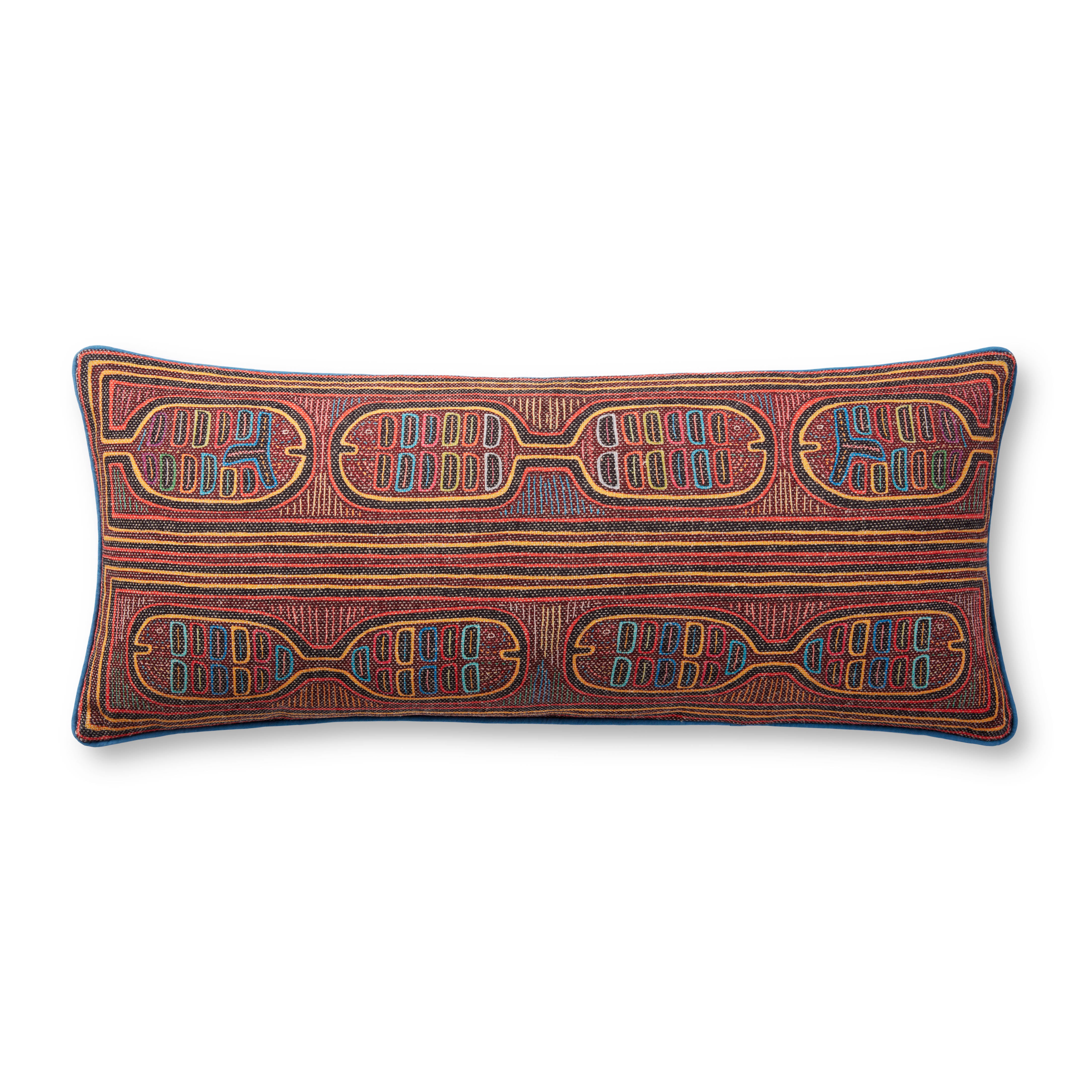 Loloi PLL0107 Berry/Multi 13'' x 35'' Cover with Down Pillow
