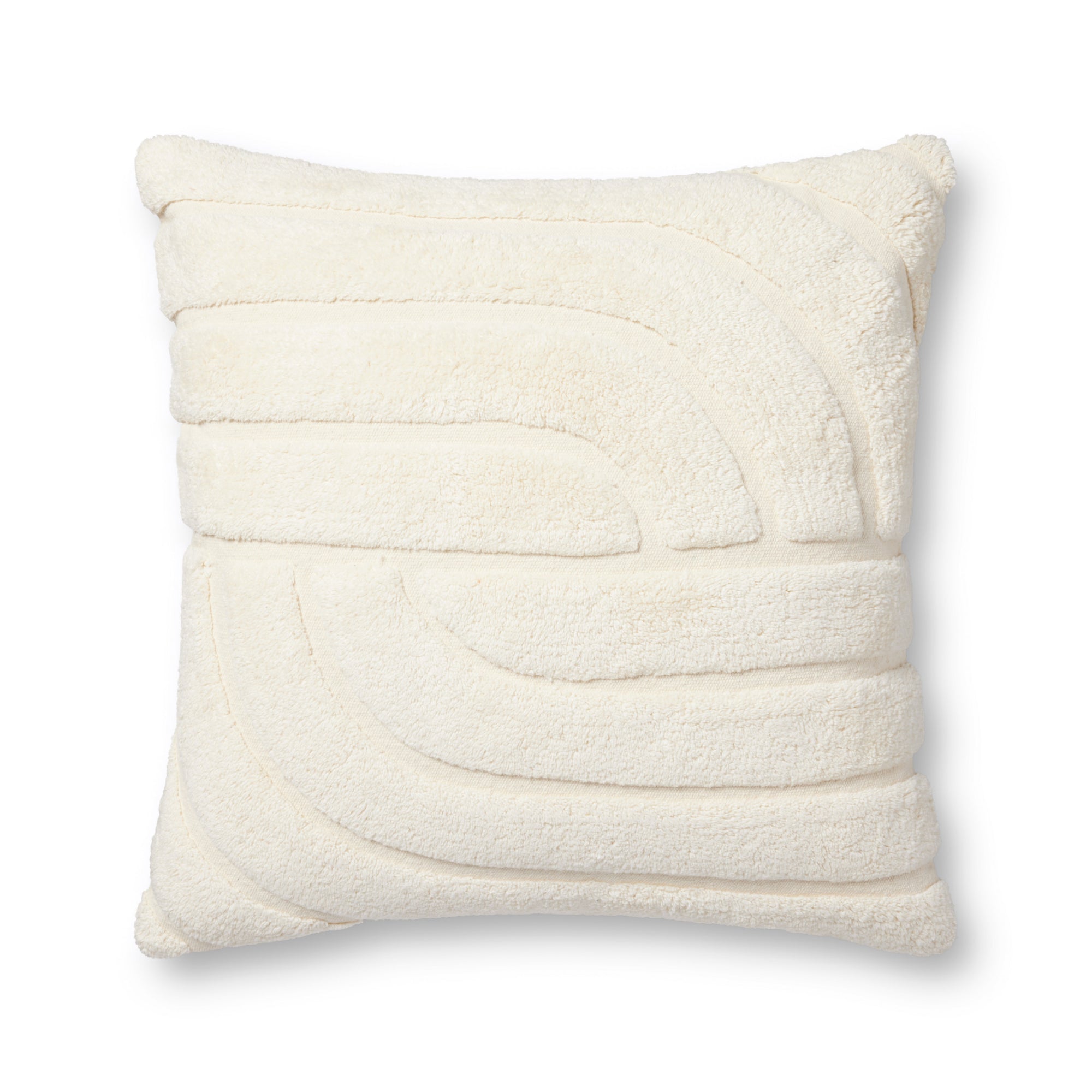 Loloi PLL0110 Ivory 22'' x 22'' Cover with Down Pillow