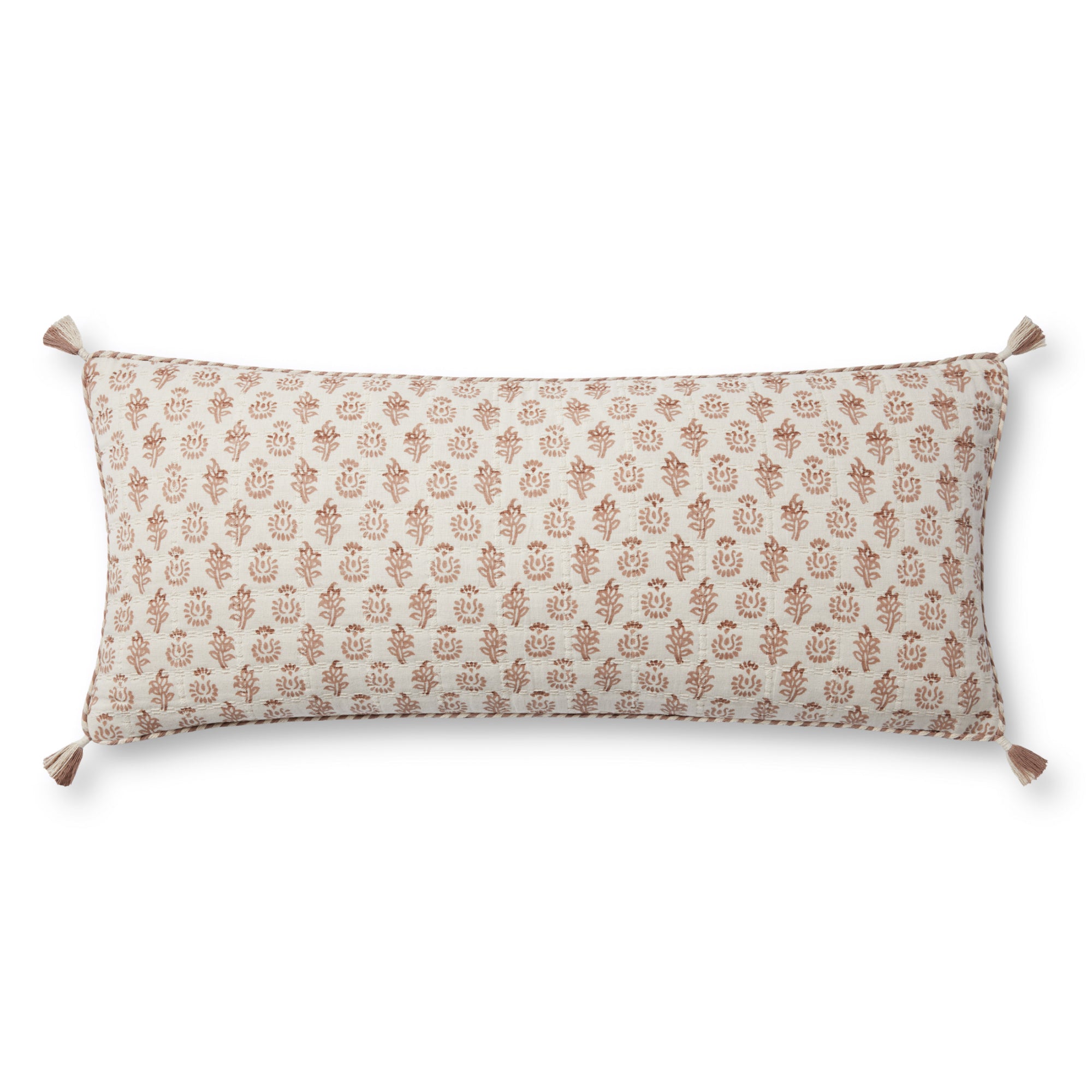 Loloi PLL0112 Rose/Ivory 13'' x 35'' Cover with Down Pillow