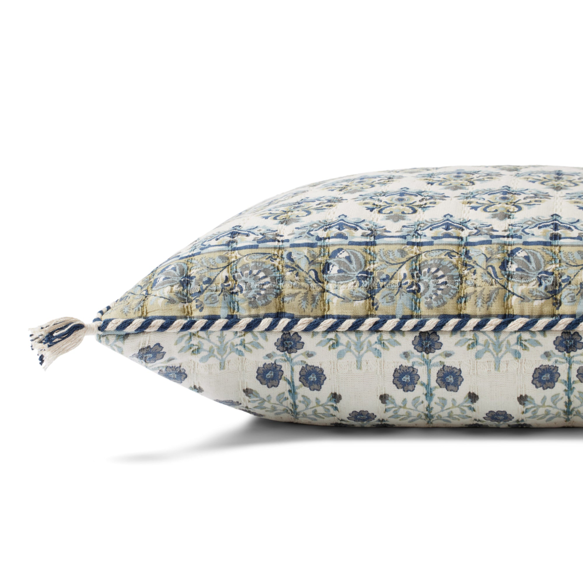 Loloi PLL0114 Blue/Multi 22'' x 22'' Cover with Down Pillow