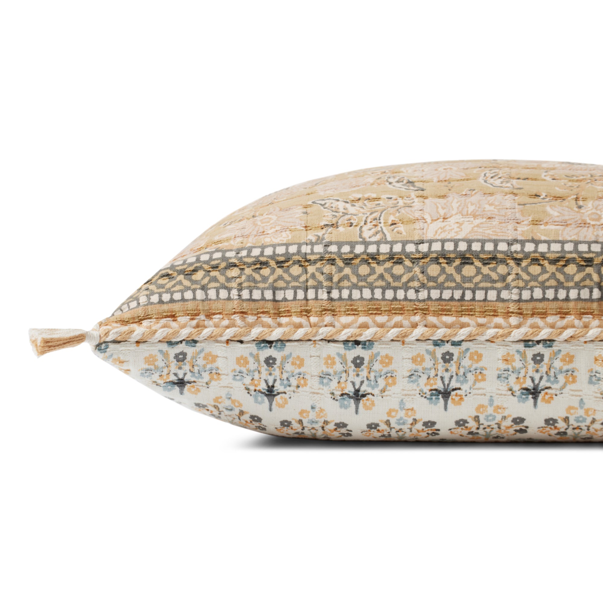 Loloi PLL0116 Wheat/Multi 16'' x 26'' Cover with Down Pillow
