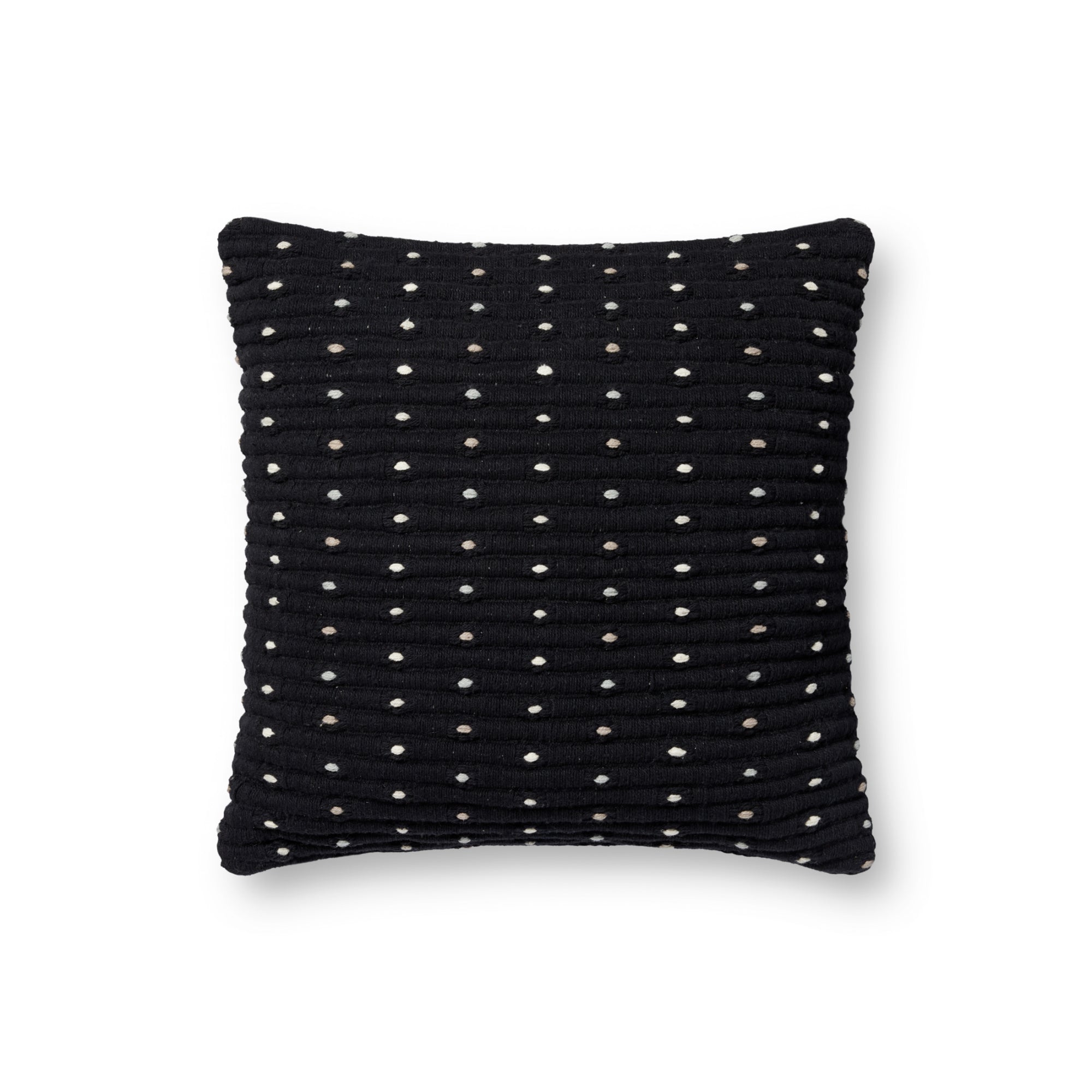 Loloi PLL0118 Black 18'' x 18'' Cover with Down Pillow