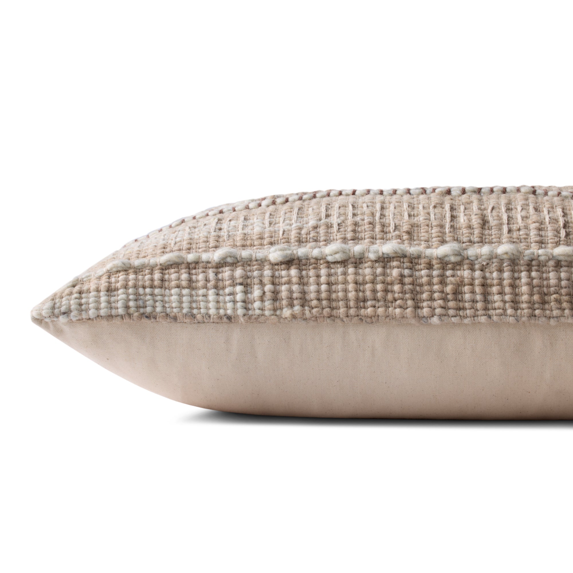 Loloi PLL0124 Ivory/Beige Cover with Down Pillow