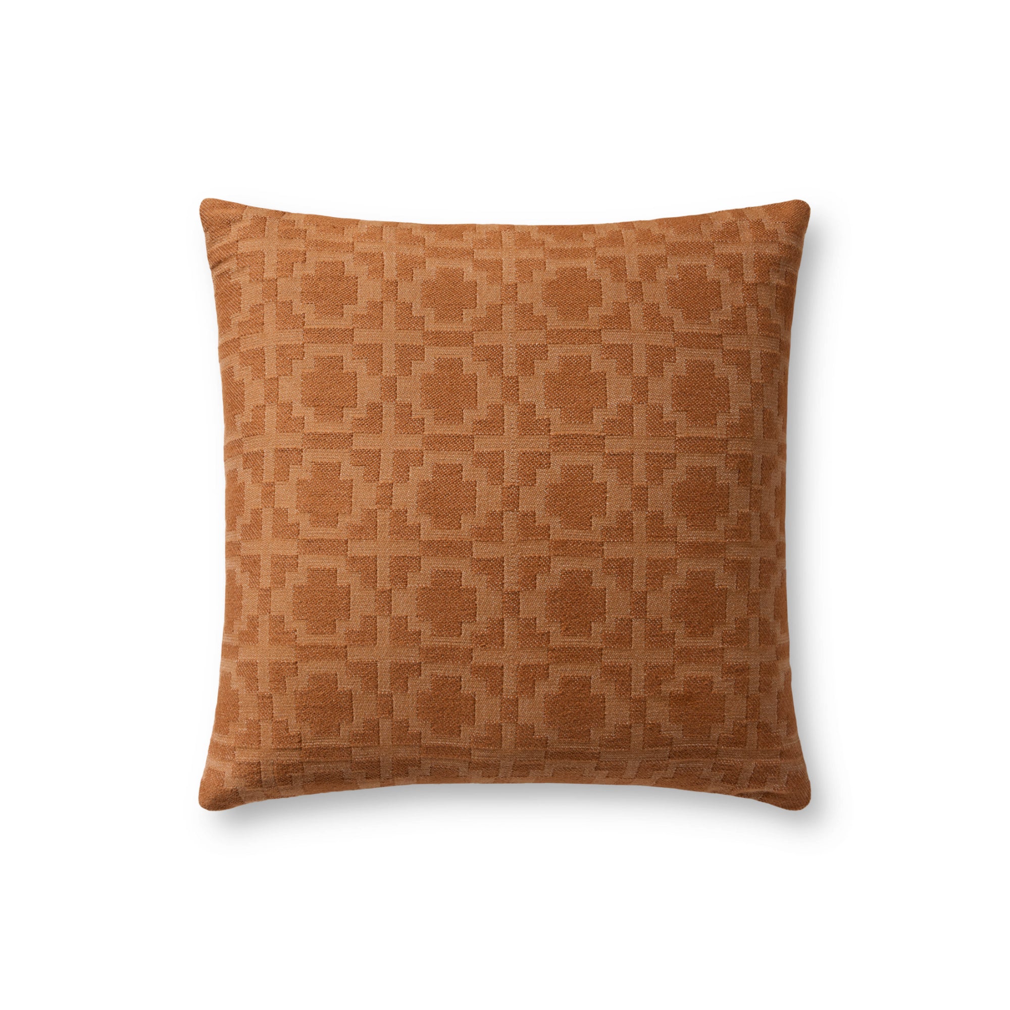 Loloi PLL0172 Rust 18'' x 18'' Cover with Down Pillow