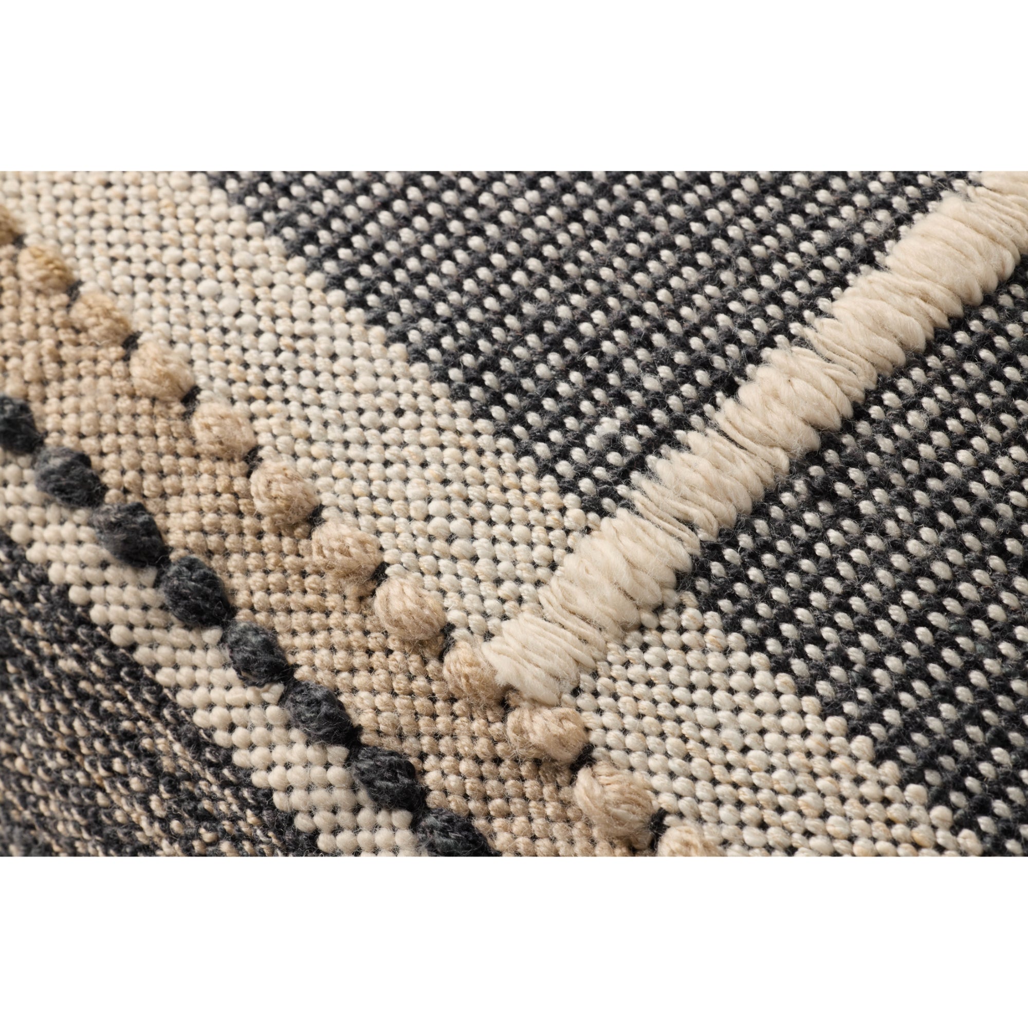 Loloi PLL0186 Black/Ivory 22'' x 22'' Cover with Down Pillow