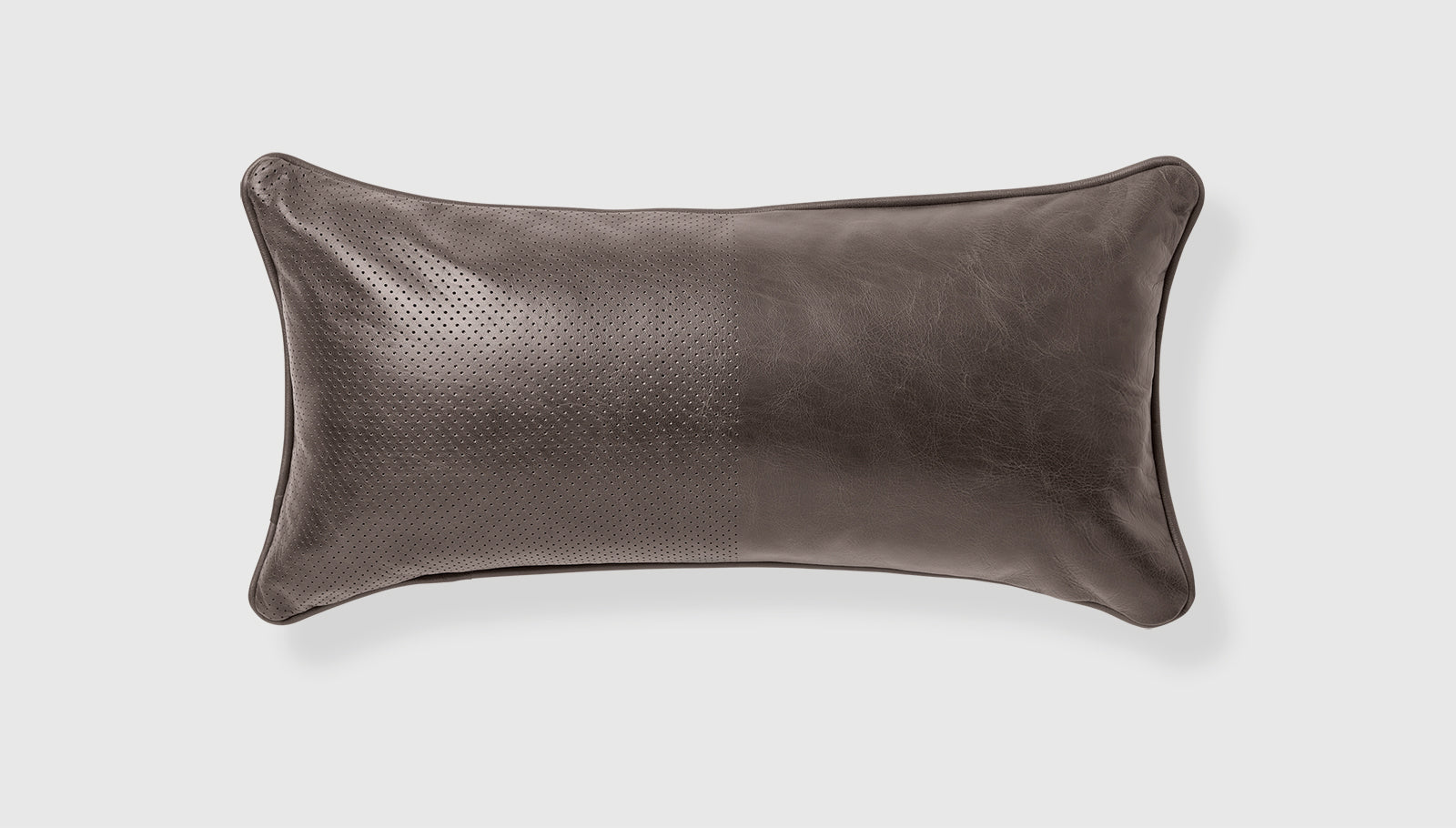 Duo Pillow Saddle Grey Leather/ Stockholm Graphite / 20x10Pillow Gus* Saddle Grey Leather/ Stockholm Graphite 20x10 Four Hands, Mid Century Modern Furniture, Old Bones Furniture Company, Old Bones Co, Modern Mid Century, Designer Furniture, https://www.oldbonesco.com/