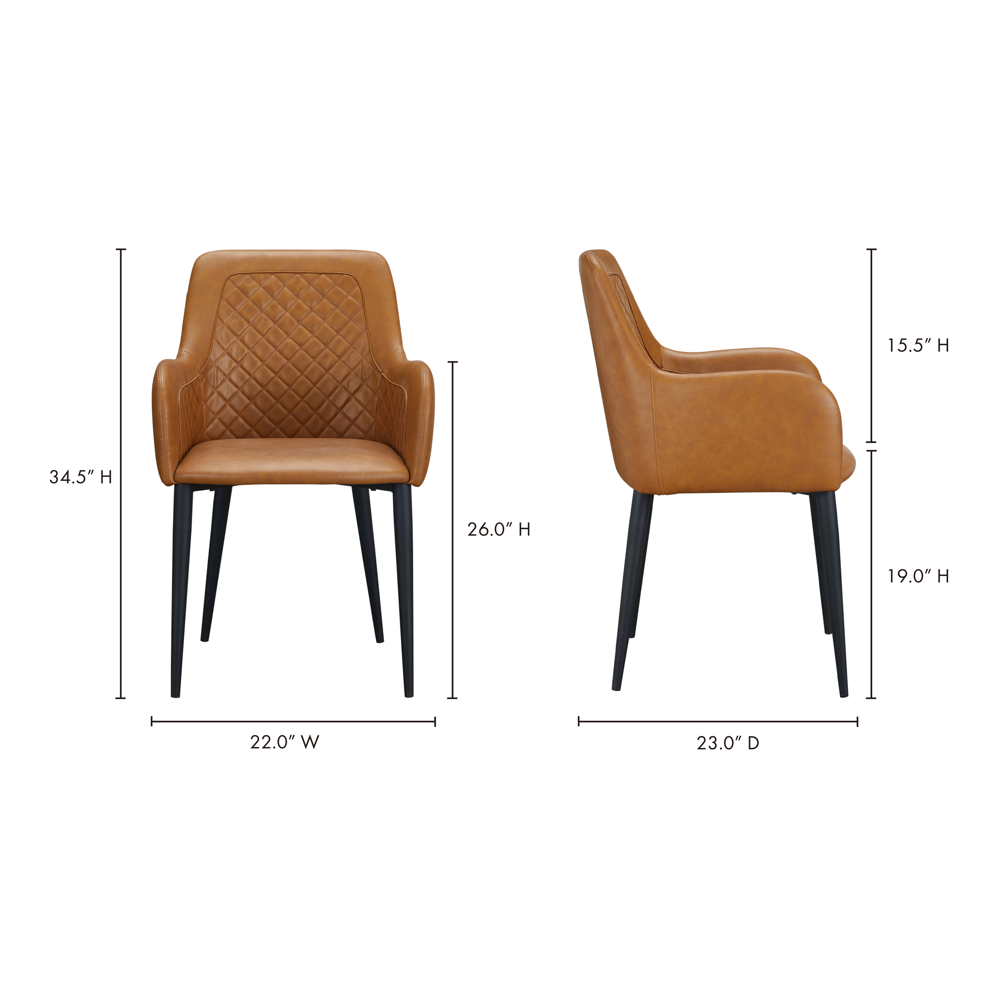 Cantata Dining Chair Tawny Vegan Leather - Set of Two Dining Chairs Moe's    Four Hands, Mid Century Modern Furniture, Old Bones Furniture Company, Old Bones Co, Modern Mid Century, Designer Furniture, Furniture Sale, Warehouse Furniture Sale, Cantata Dining Chair Tawny Vegan Leather - Set of Two Sale, https://www.oldbonesco.com/