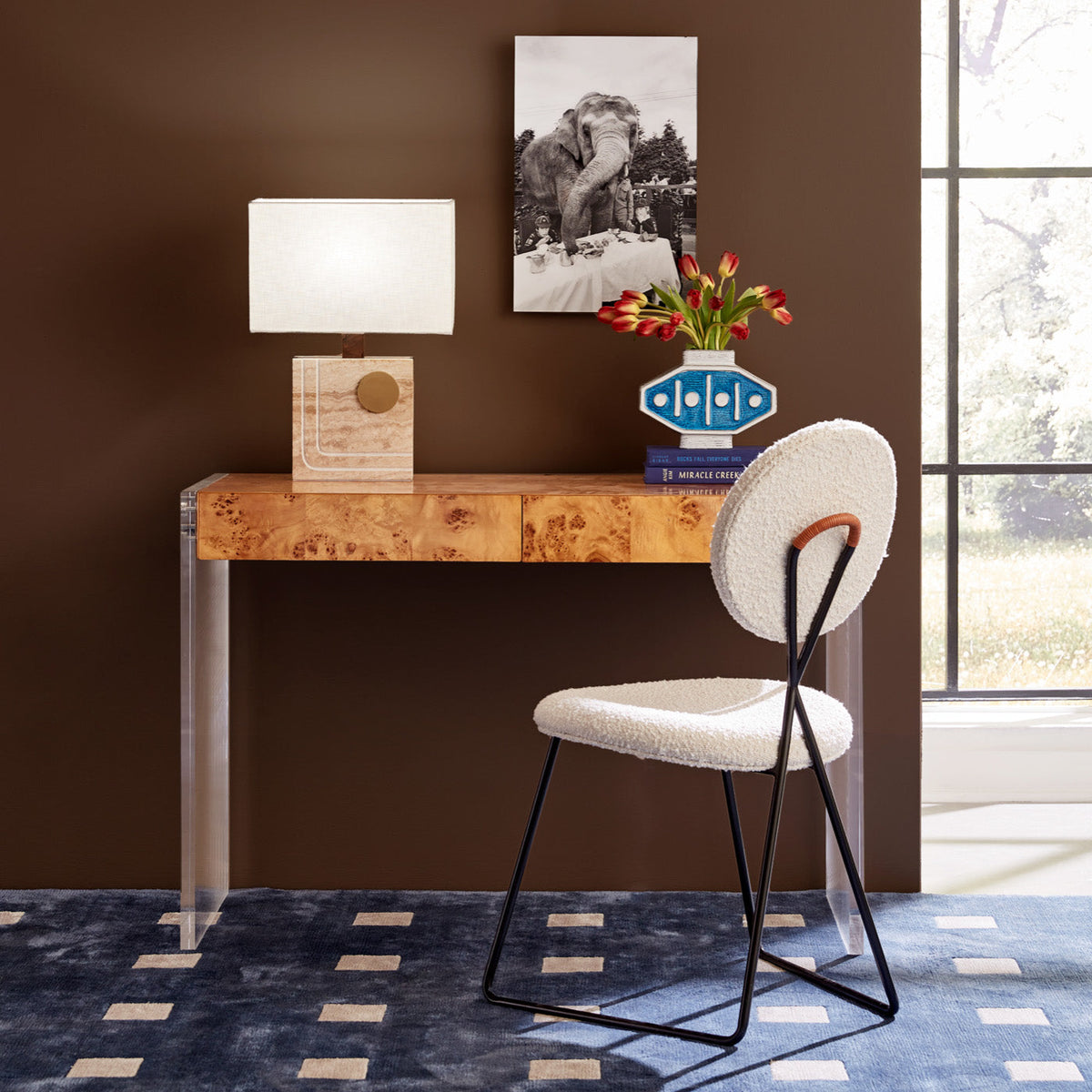 Small Squares Hand-Knotted Rug