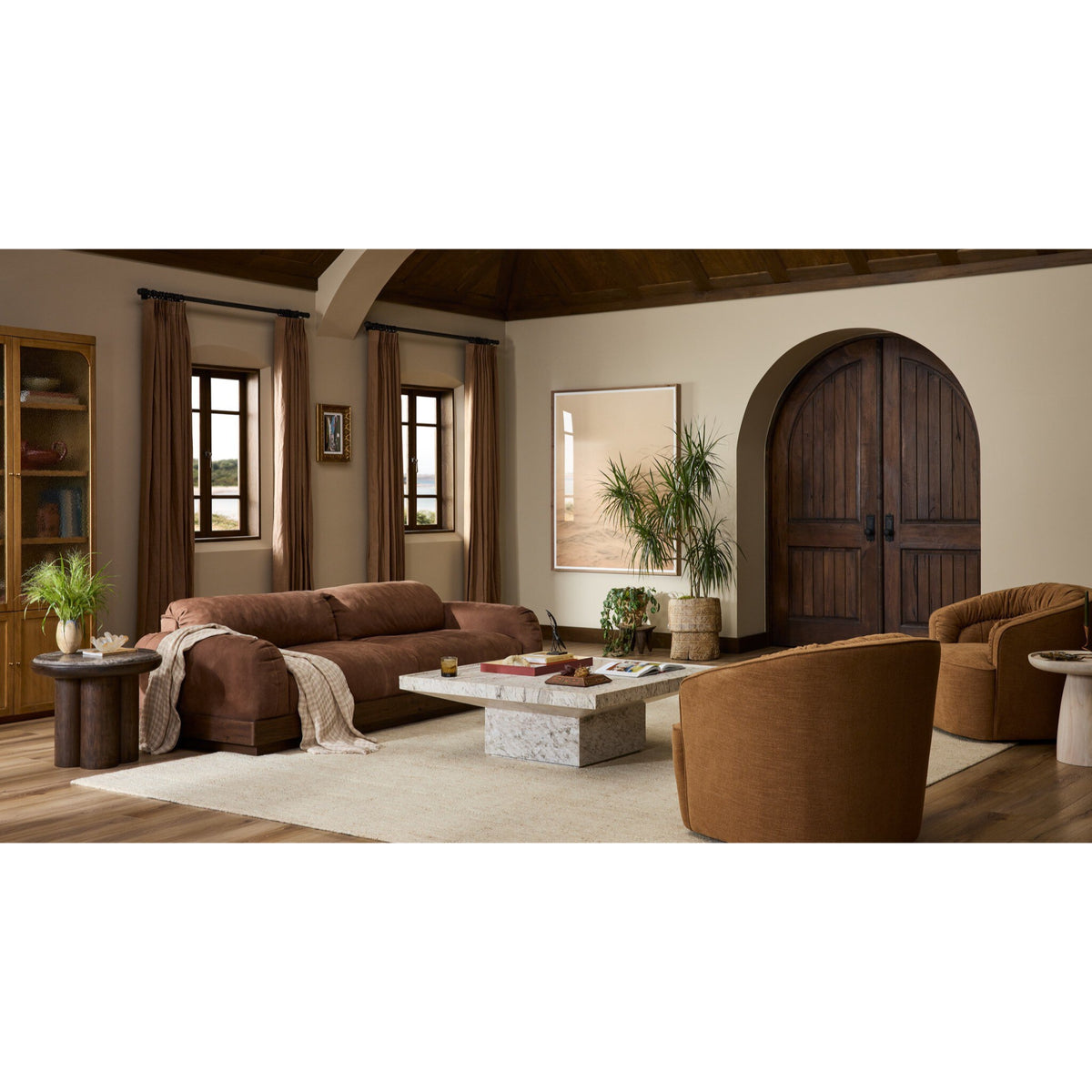 Vivienne Swivel Chair - Laughlin Ochre by Four Hands – Accent Chairs