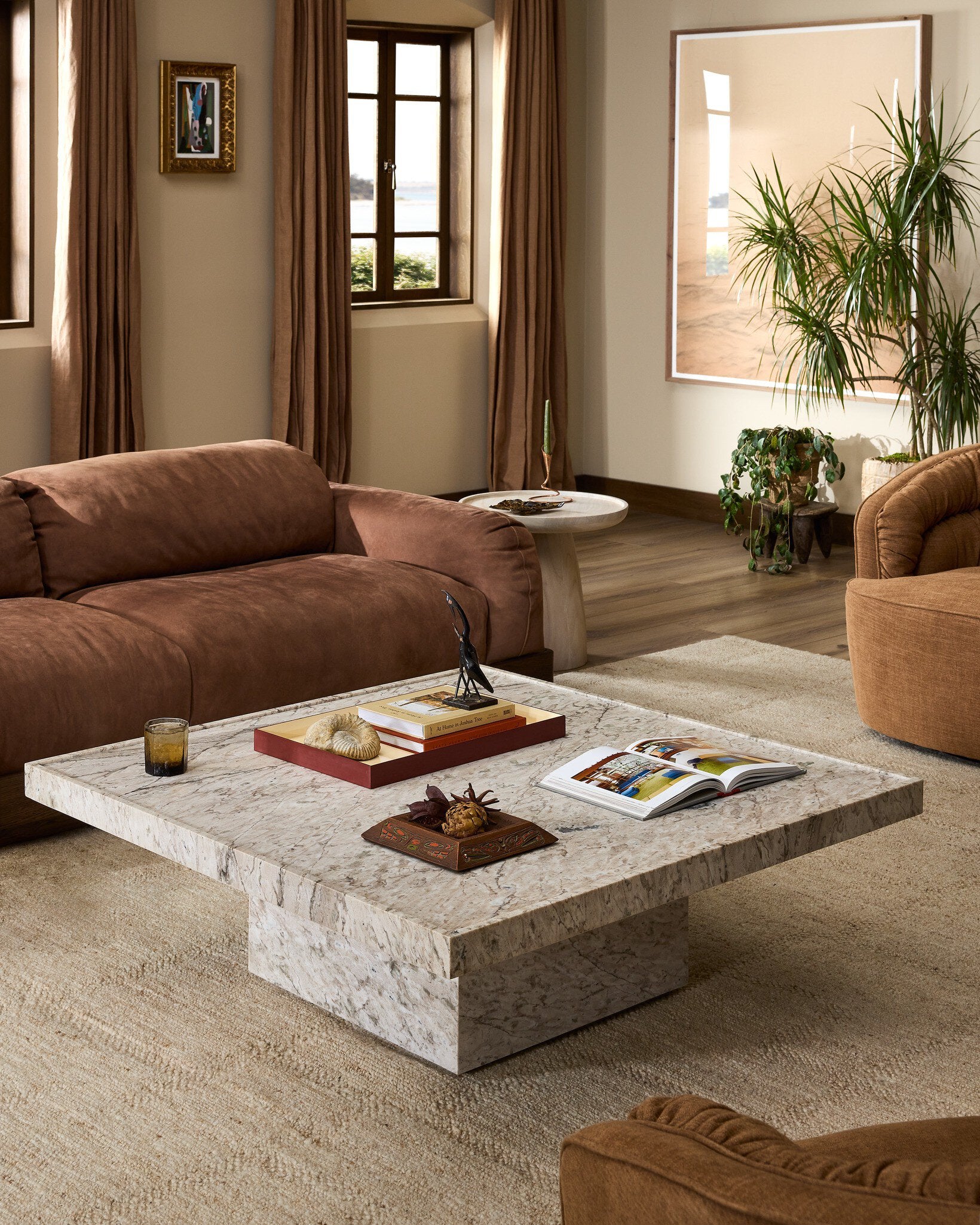 Lex Coffee Table - Sand Marble