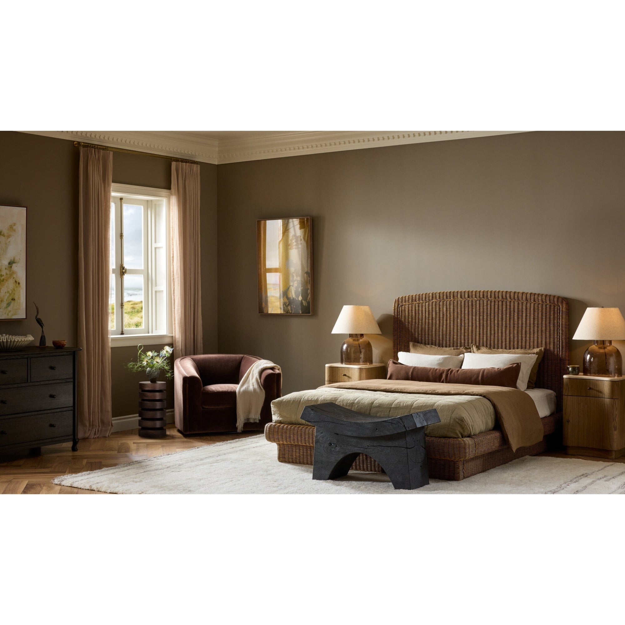 Costa Bed - Natural Brown Rattan