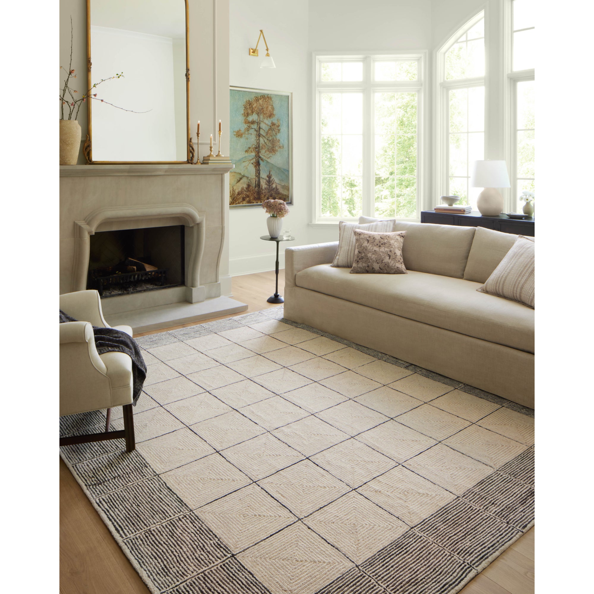 Chris Loves Julia x Loloi Francis Cream/Black Rug