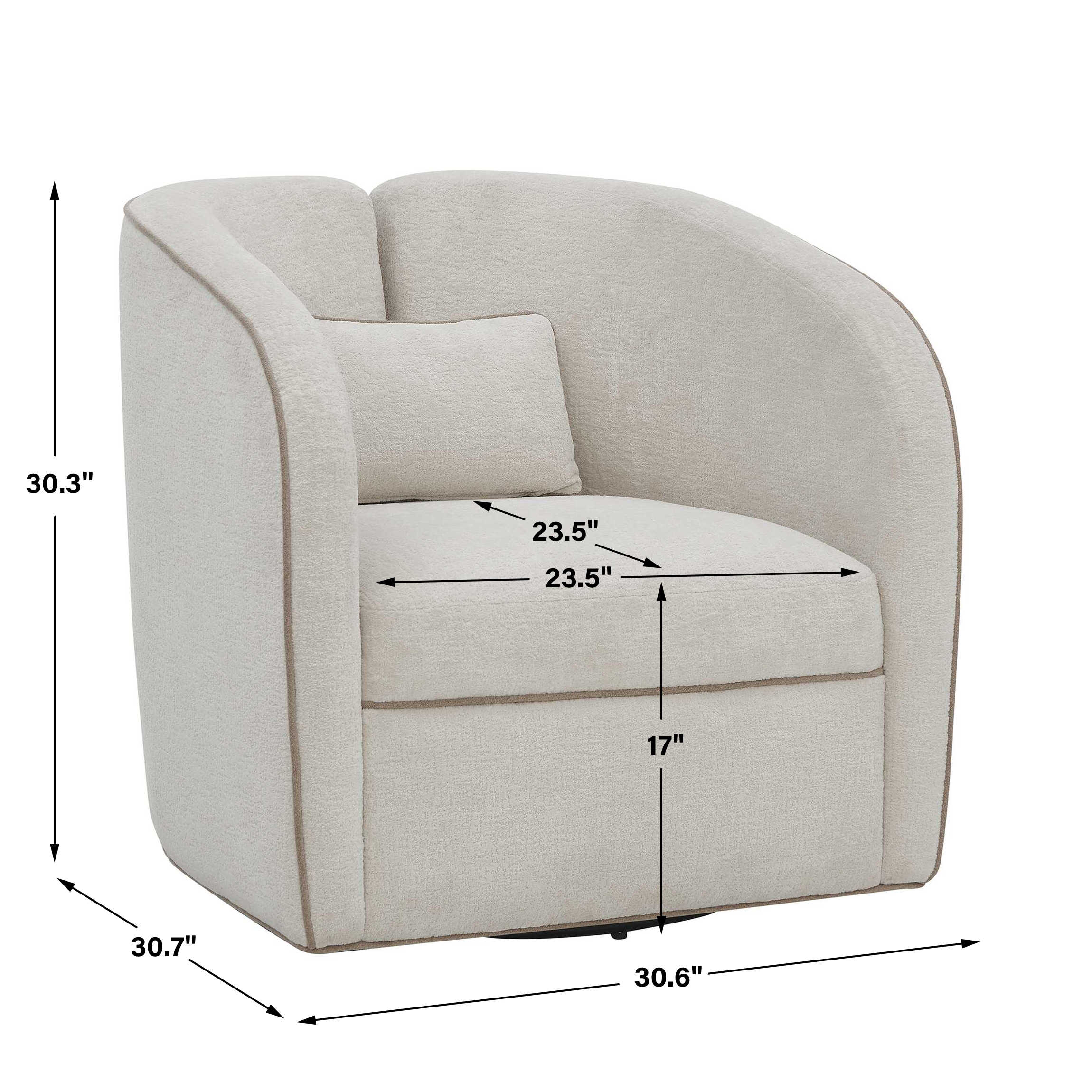 Uttermost Vega Ecru Swivel Chair