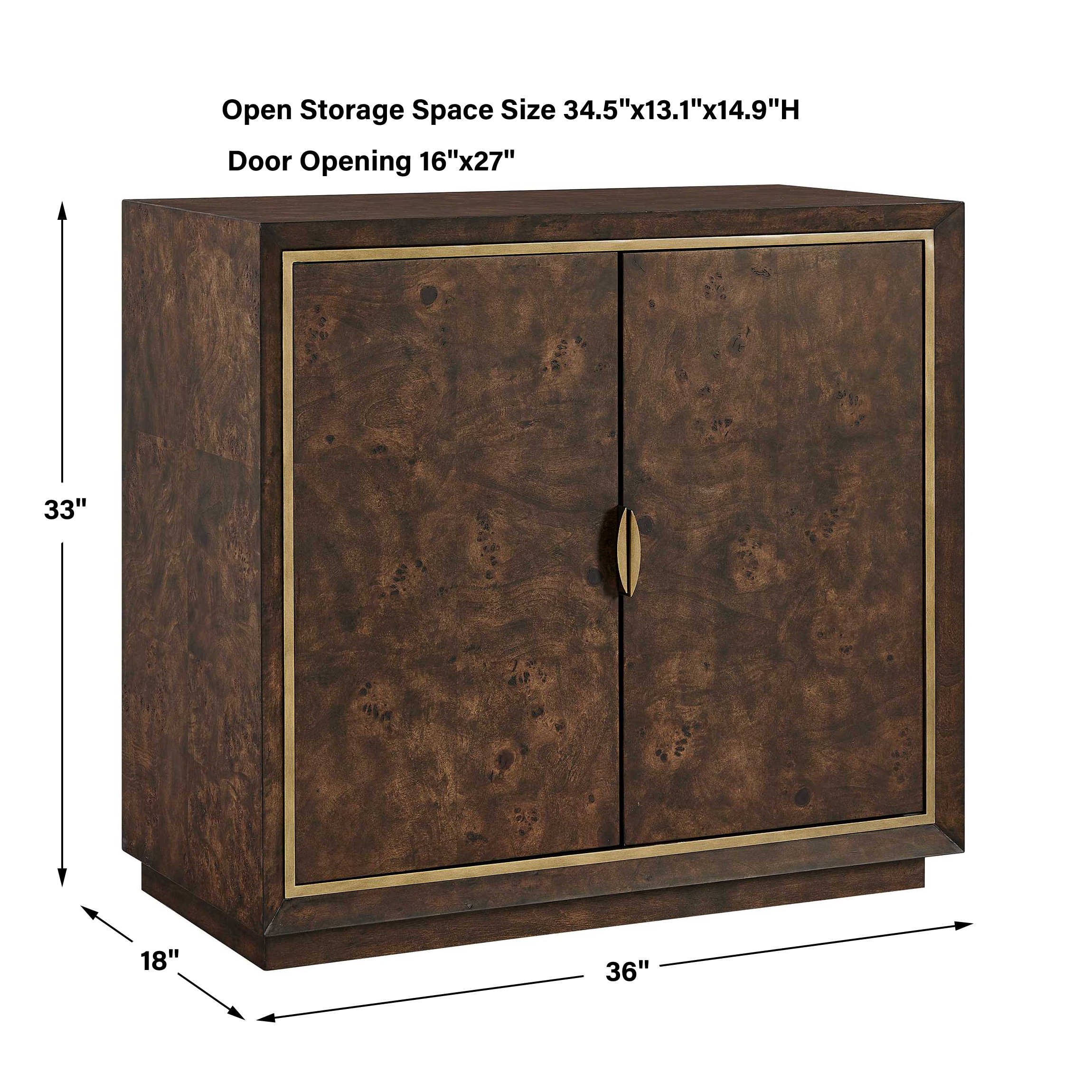 Uttermost Flores Burl Wood 2 Door Cabinet
