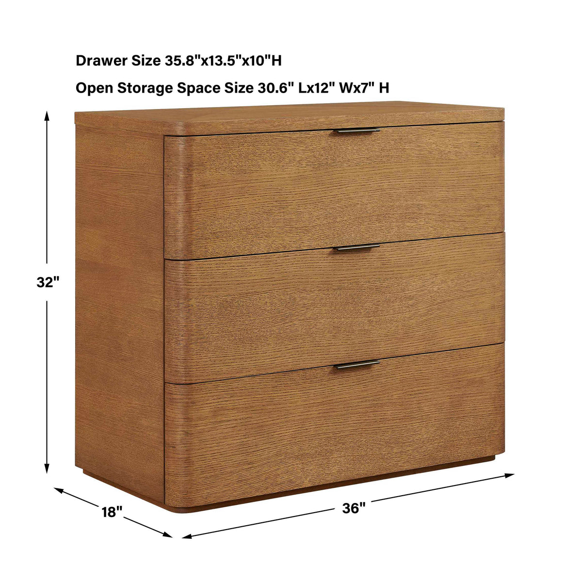 Uttermost Duluth Oak 3 Drawer Chest by Uttermost