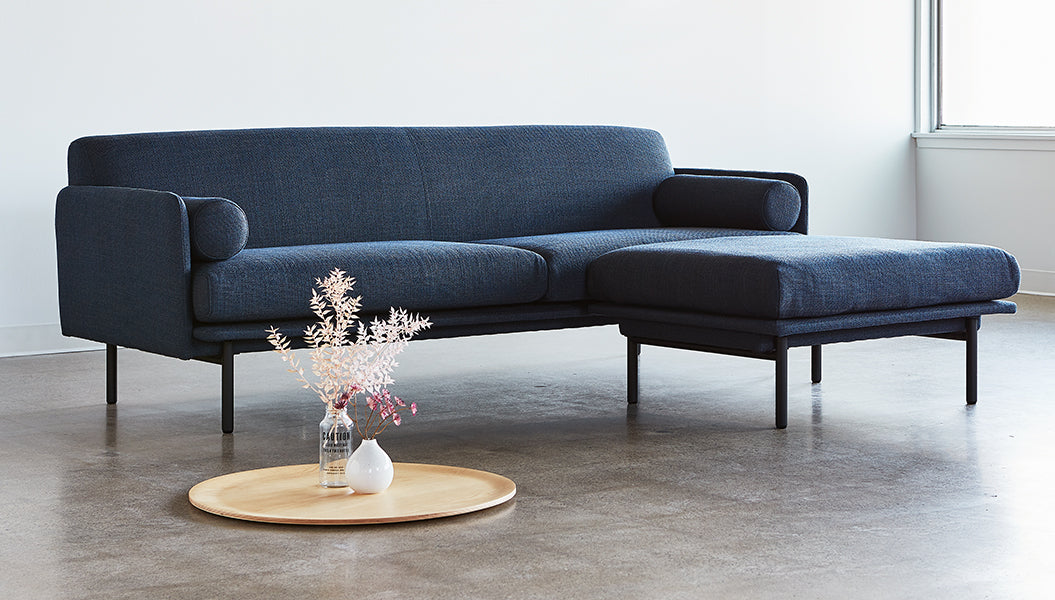 Foundry Bi-Sectional Sectional Soja Gus* Four Hands, Mid Century Modern Furniture, Old Bones Furniture Company, Old Bones Co, Modern Mid Century, Designer Furniture, https://www.oldbonesco.com/