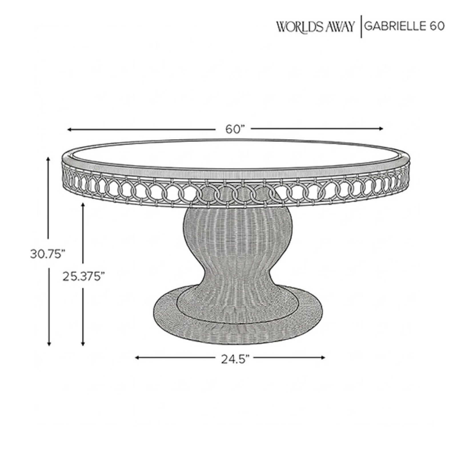 Gabrielle Round 60" Diameter Pedestal Dining Table