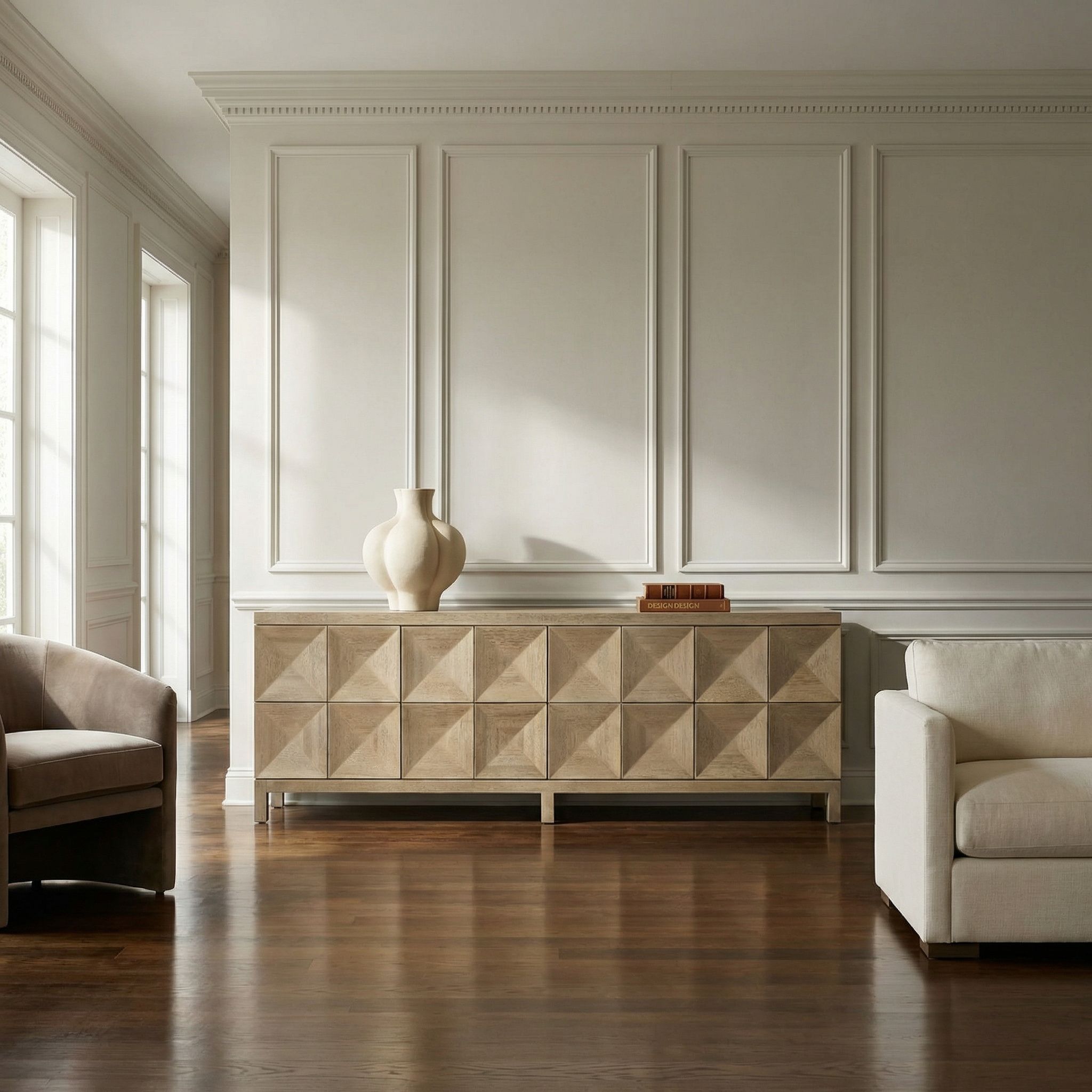 Quadrant 4 Door Sideboard - Washed Walnut