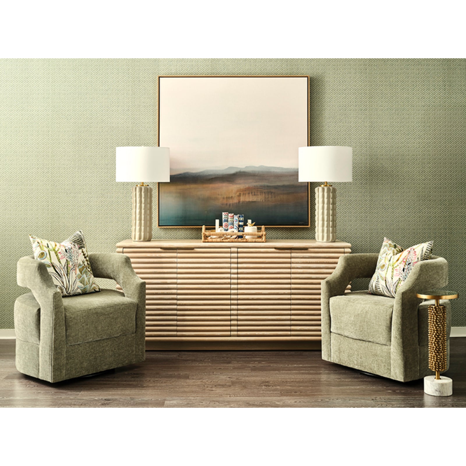 Giovanni Four Door Large Horizontal Reed Buffet