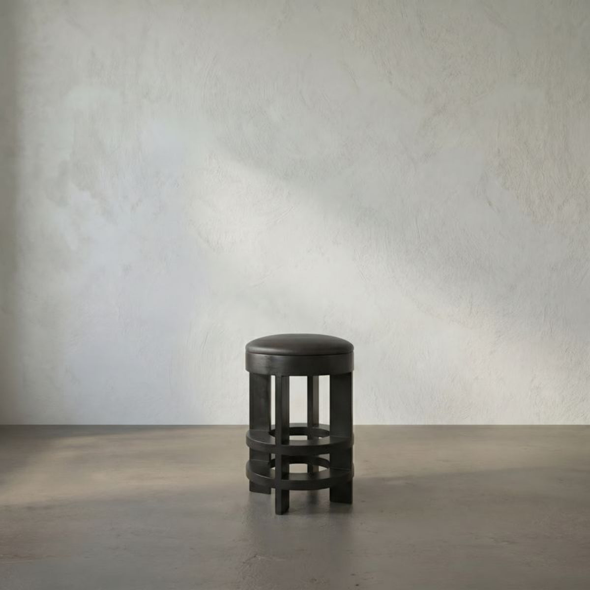 Berlin Counter Stool with Swivel Leather Seat