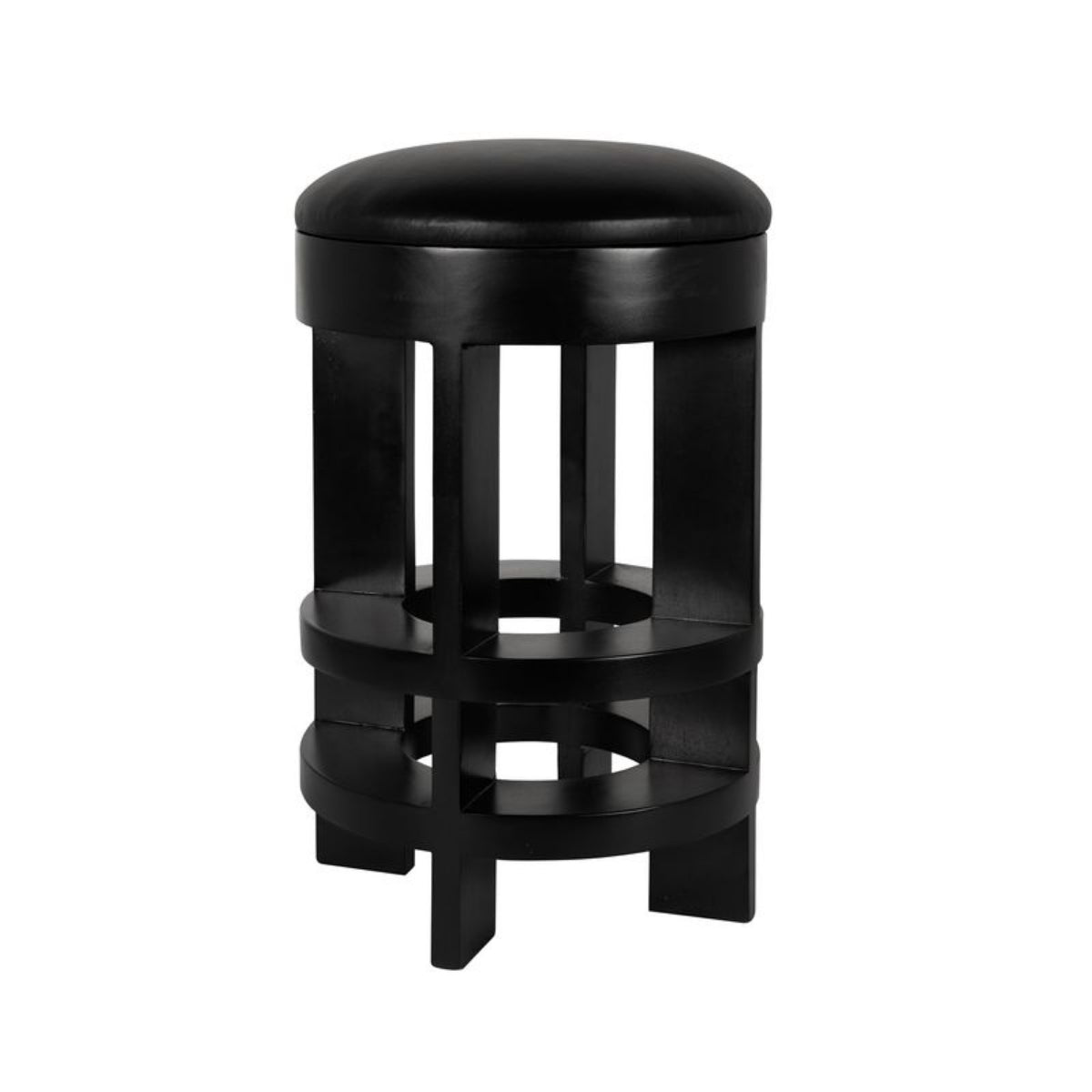Berlin Counter Stool with Swivel Leather Seat