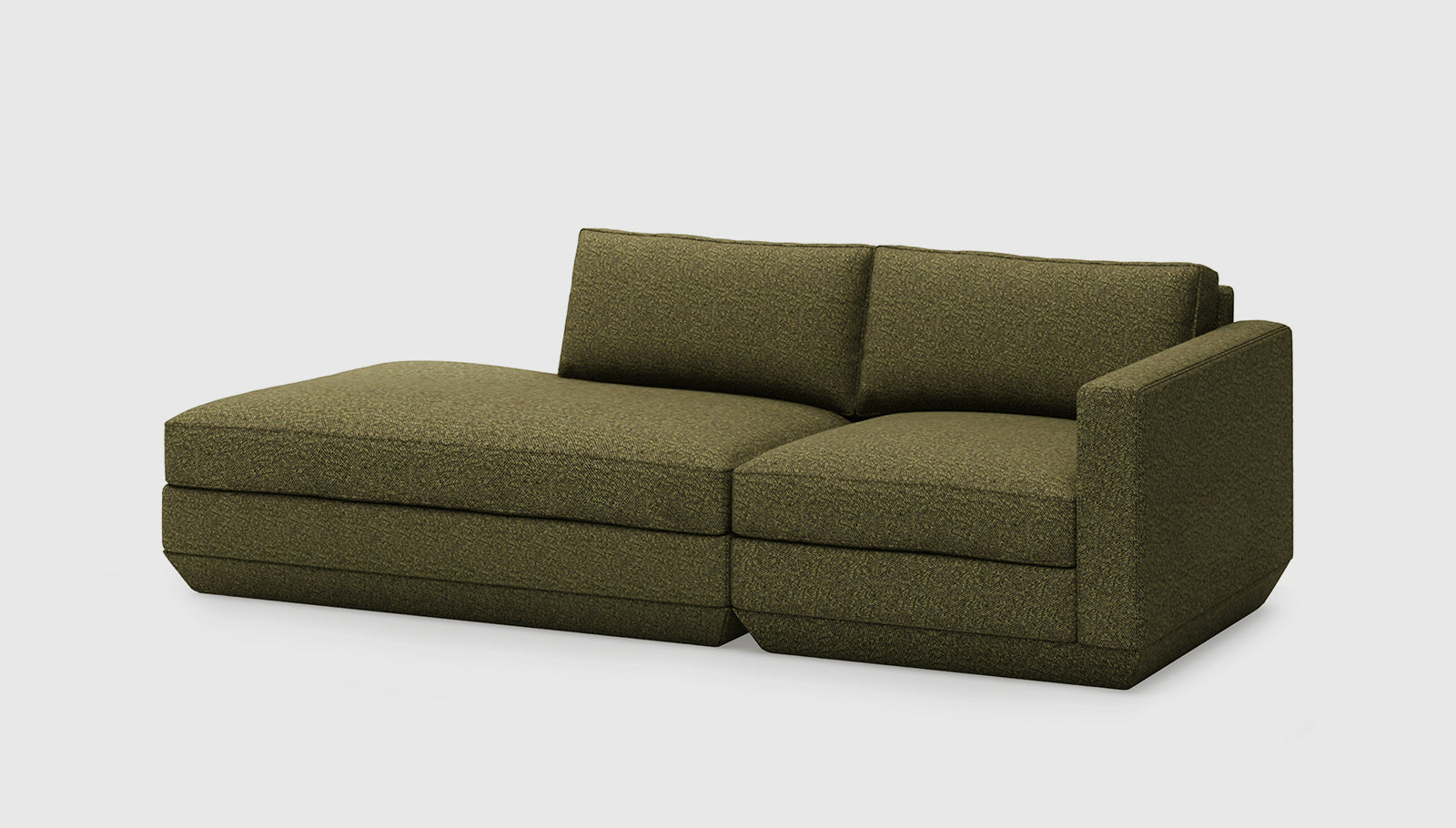 Podium Modular 2PC Lounge Lounge Sofa Gus* Four Hands, Mid Century Modern Furniture, Old Bones Furniture Company, Old Bones Co, Modern Mid Century, Designer Furniture, https://www.oldbonesco.com/