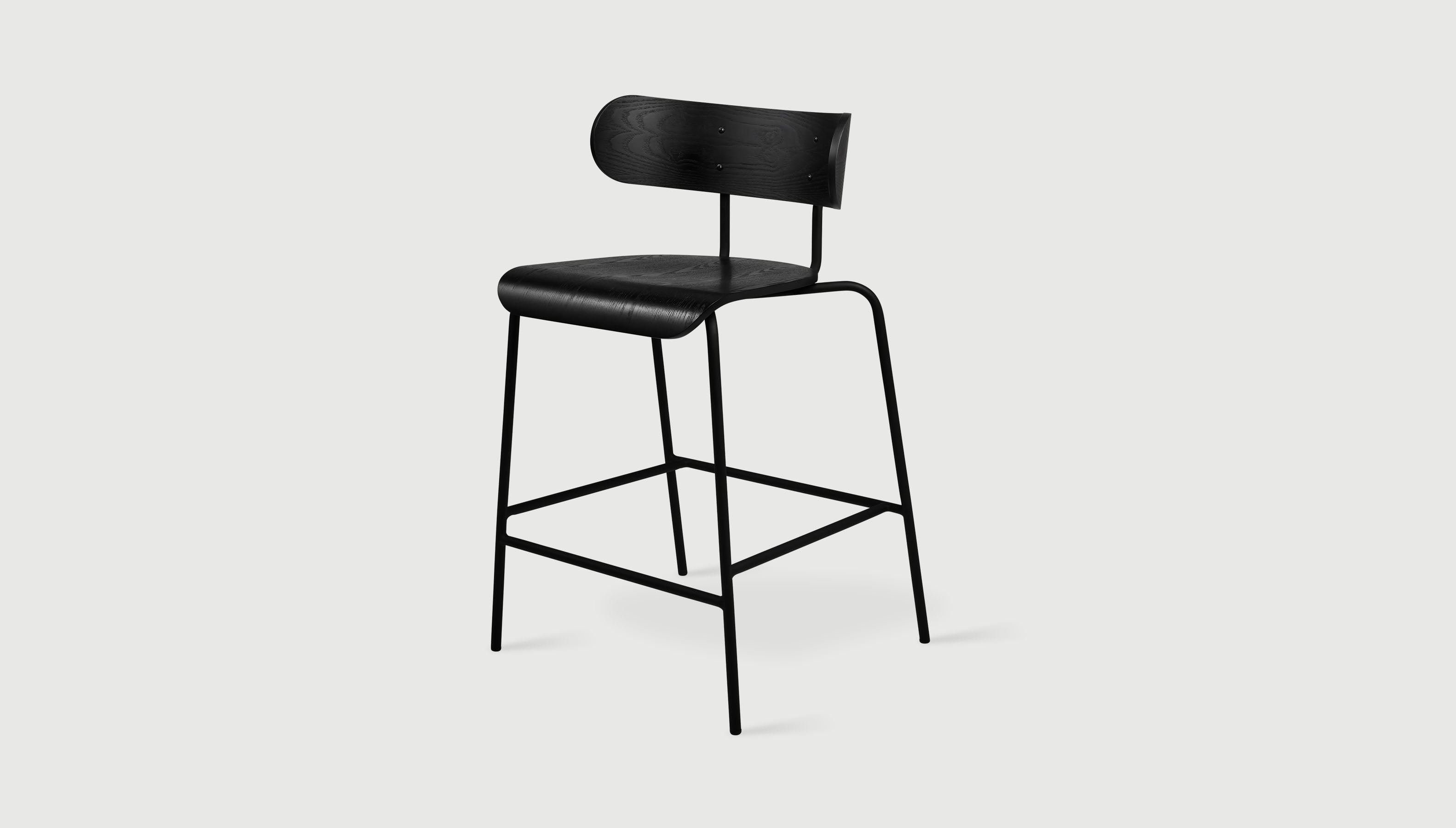 Bantam Counter Stool Black Ash / BlackCounter Stool Gus* Black Ash Black Four Hands, Mid Century Modern Furniture, Old Bones Furniture Company, Old Bones Co, Modern Mid Century, Designer Furniture, https://www.oldbonesco.com/