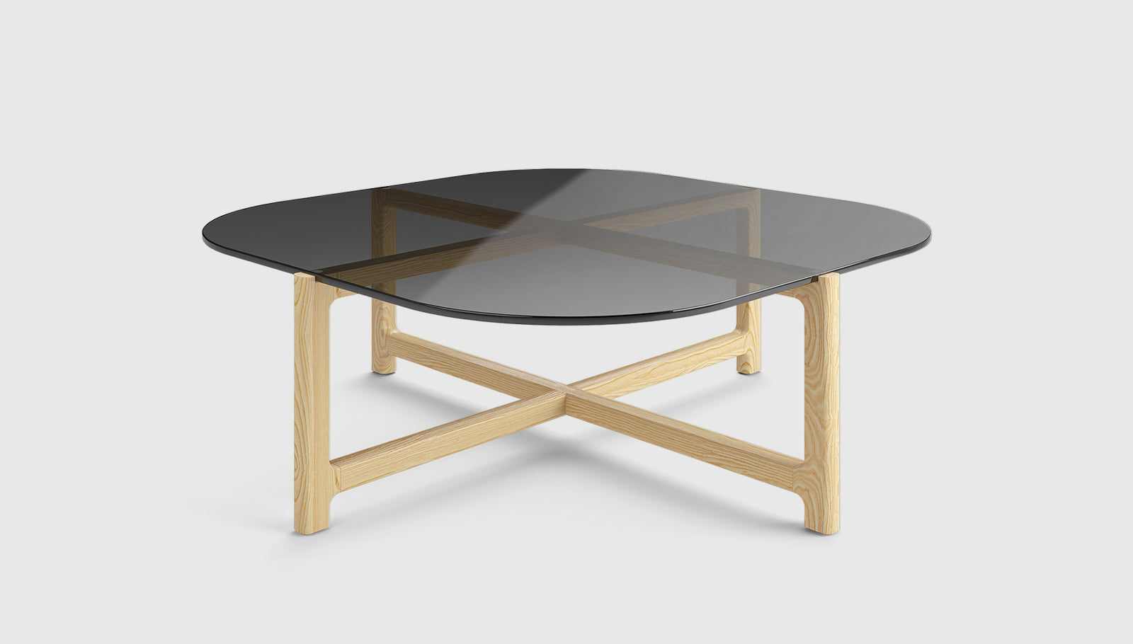 Quarry Coffee Table - Square Smoke Glass / Natural AshCoffee Table Gus* Smoke Glass Natural Ash Four Hands, Mid Century Modern Furniture, Old Bones Furniture Company, Old Bones Co, Modern Mid Century, Designer Furniture, https://www.oldbonesco.com/