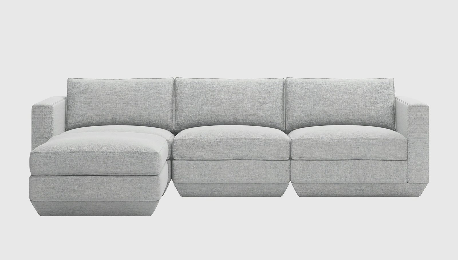 Podium Modular 4PC Sectional Sectionals Gus* Four Hands, Mid Century Modern Furniture, Old Bones Furniture Company, Old Bones Co, Modern Mid Century, Designer Furniture, https://www.oldbonesco.com/