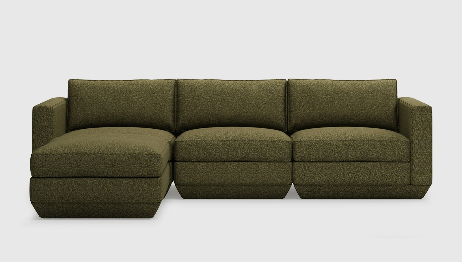 Podium Modular 4PC Sectional Sectionals Gus* Four Hands, Mid Century Modern Furniture, Old Bones Furniture Company, Old Bones Co, Modern Mid Century, Designer Furniture, https://www.oldbonesco.com/
