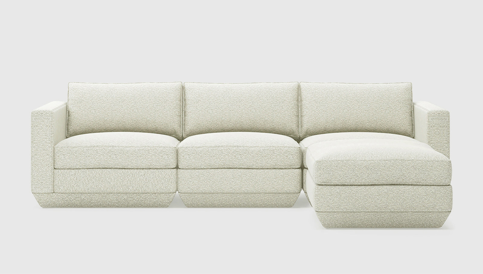 Podium Modular 4PC Sectional Sectionals Gus* Four Hands, Mid Century Modern Furniture, Old Bones Furniture Company, Old Bones Co, Modern Mid Century, Designer Furniture, https://www.oldbonesco.com/