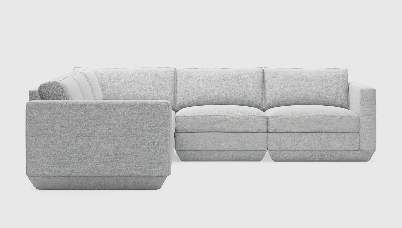Podium Modular 5PC Corner Sectional Sectionals Gus* Four Hands, Mid Century Modern Furniture, Old Bones Furniture Company, Old Bones Co, Modern Mid Century, Designer Furniture, https://www.oldbonesco.com/