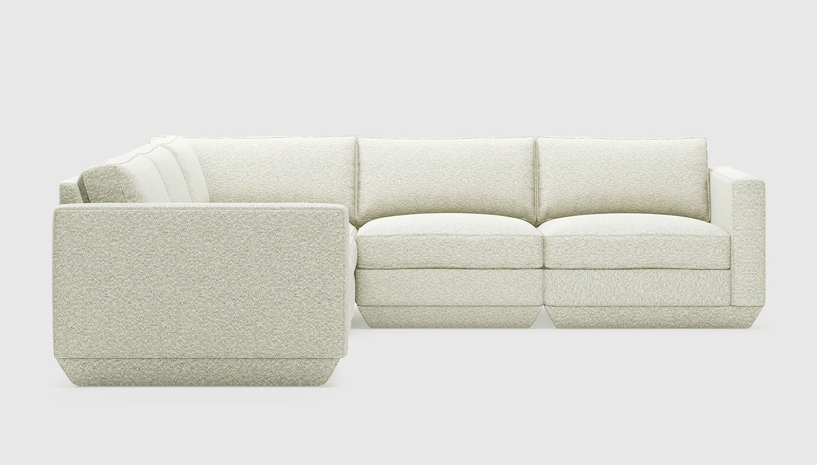 Podium Modular 5PC Corner Sectional Sectionals Gus* Four Hands, Mid Century Modern Furniture, Old Bones Furniture Company, Old Bones Co, Modern Mid Century, Designer Furniture, https://www.oldbonesco.com/