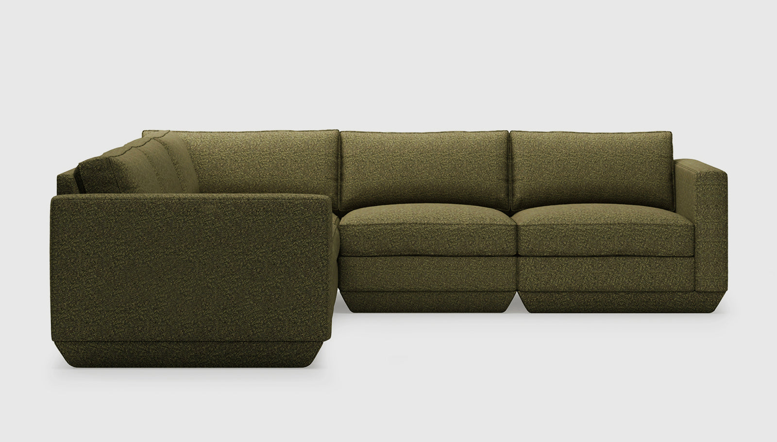 Podium Modular 5PC Corner Sectional Sectionals Gus* Four Hands, Mid Century Modern Furniture, Old Bones Furniture Company, Old Bones Co, Modern Mid Century, Designer Furniture, https://www.oldbonesco.com/