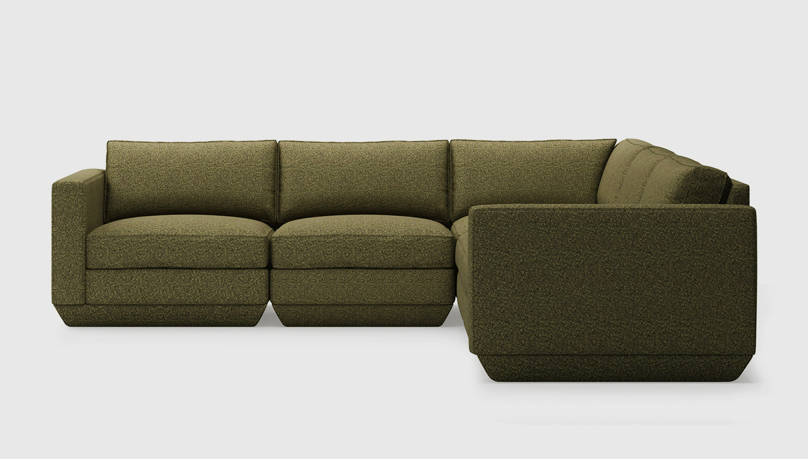 Podium Modular 5PC Corner Sectional Sectionals Gus* Four Hands, Mid Century Modern Furniture, Old Bones Furniture Company, Old Bones Co, Modern Mid Century, Designer Furniture, https://www.oldbonesco.com/