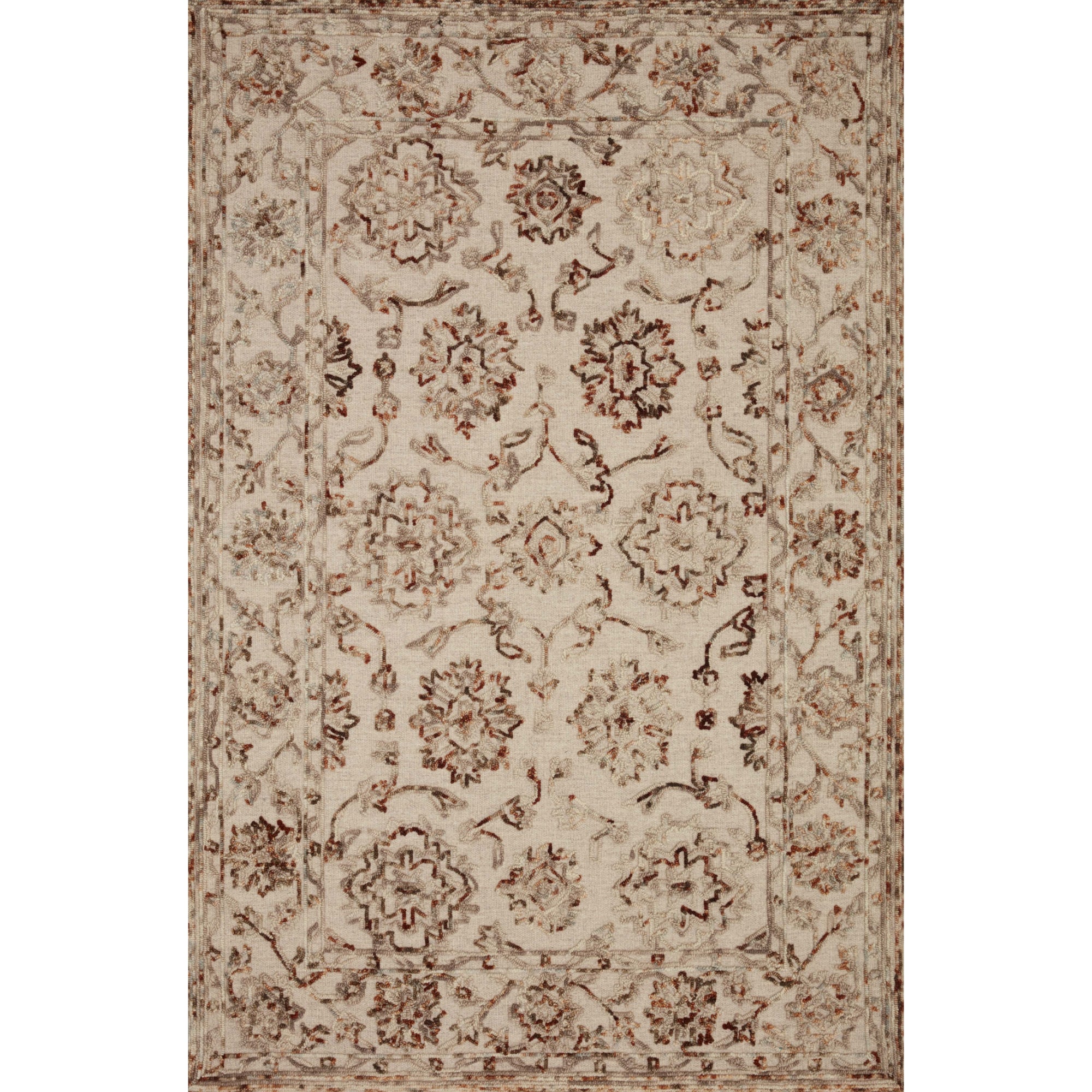 Loloi Halle Taupe/Rust 18" x 18" Sample Rug