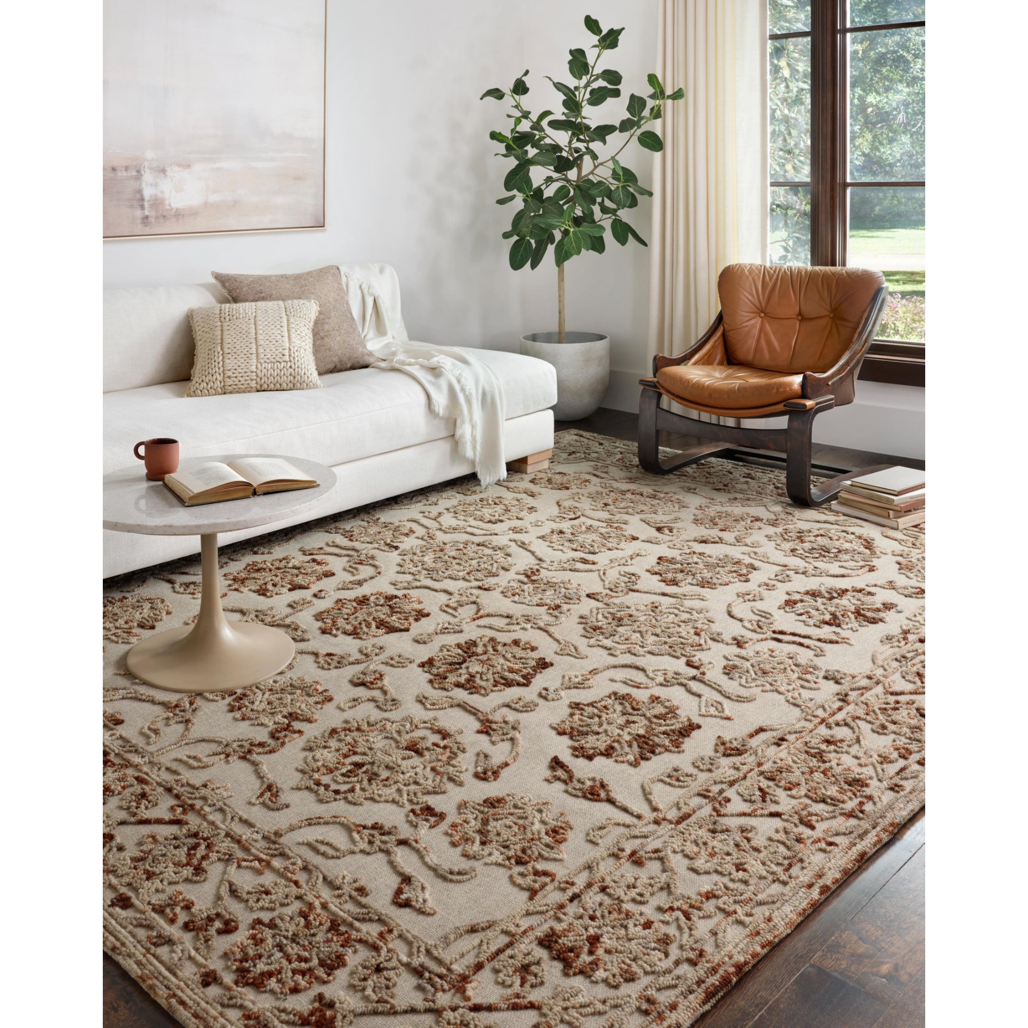 Loloi Halle Taupe/Rust 18" x 18" Sample Rug