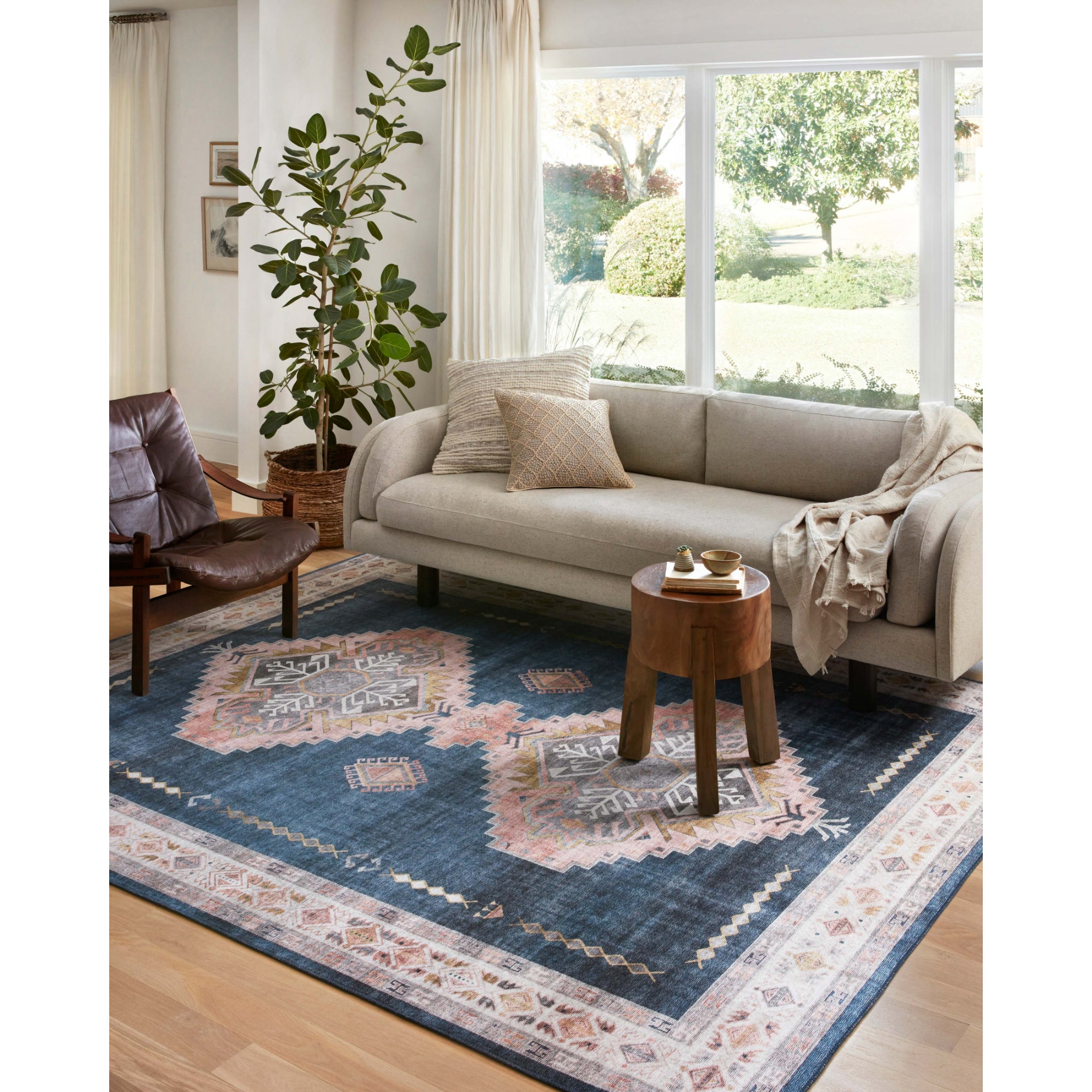 Loloi Heidi Denim/Blush Rug