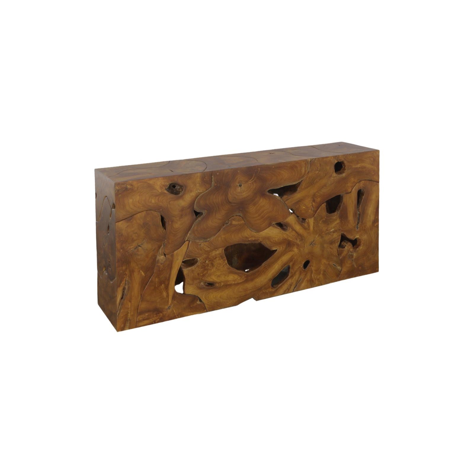 Teak Slice Console Table