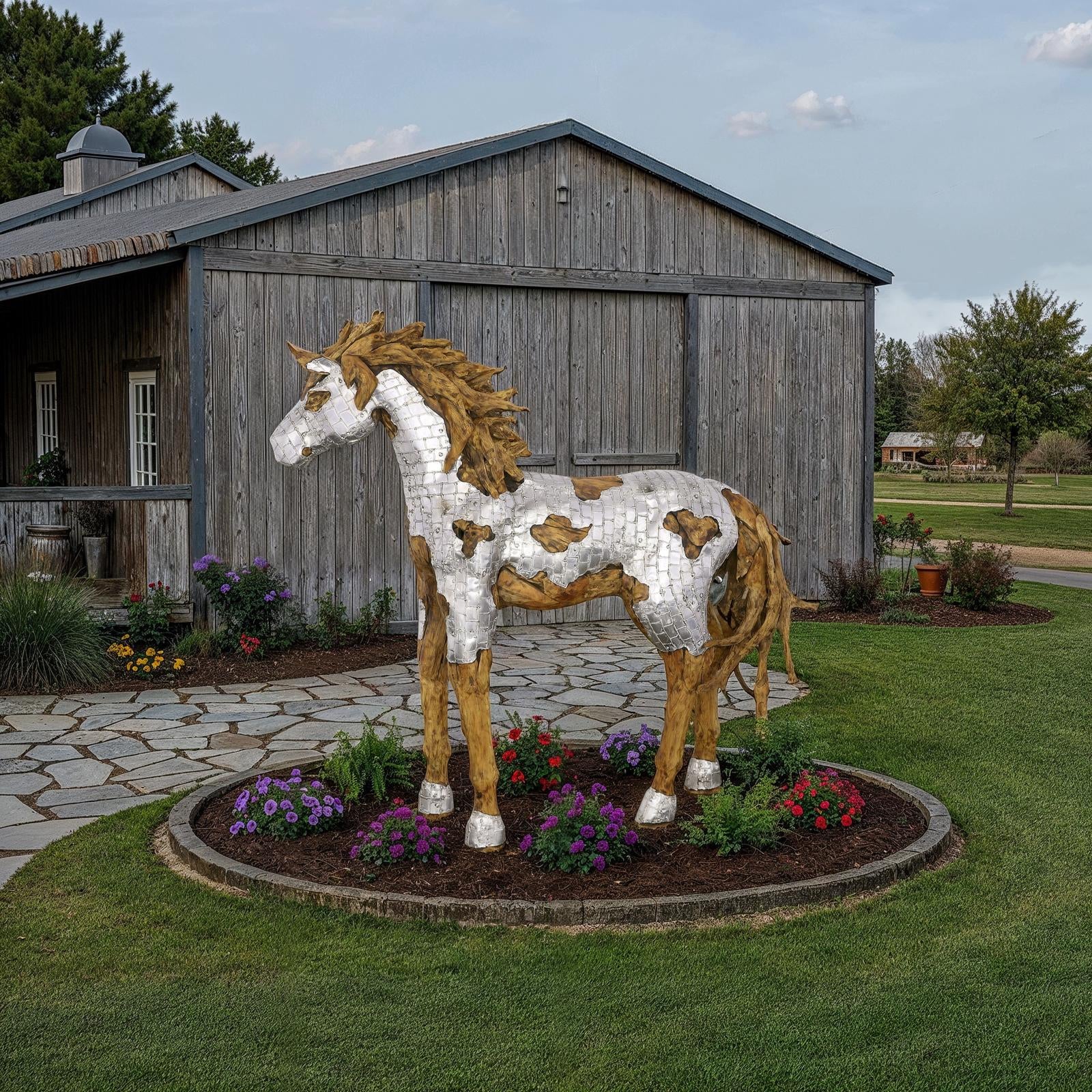 Mustang Walking Horse Armored Sculpture