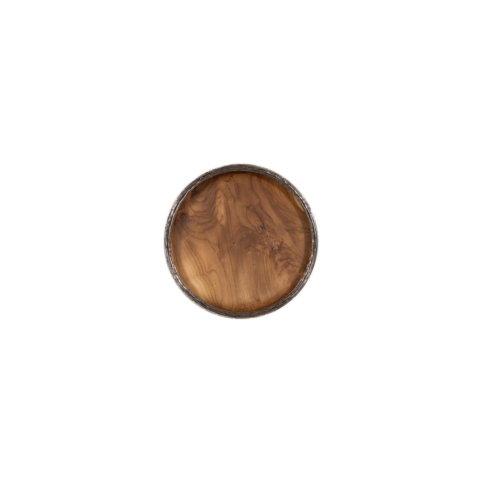 Teak Wood Bowl Metallurgy Edge Wall Art