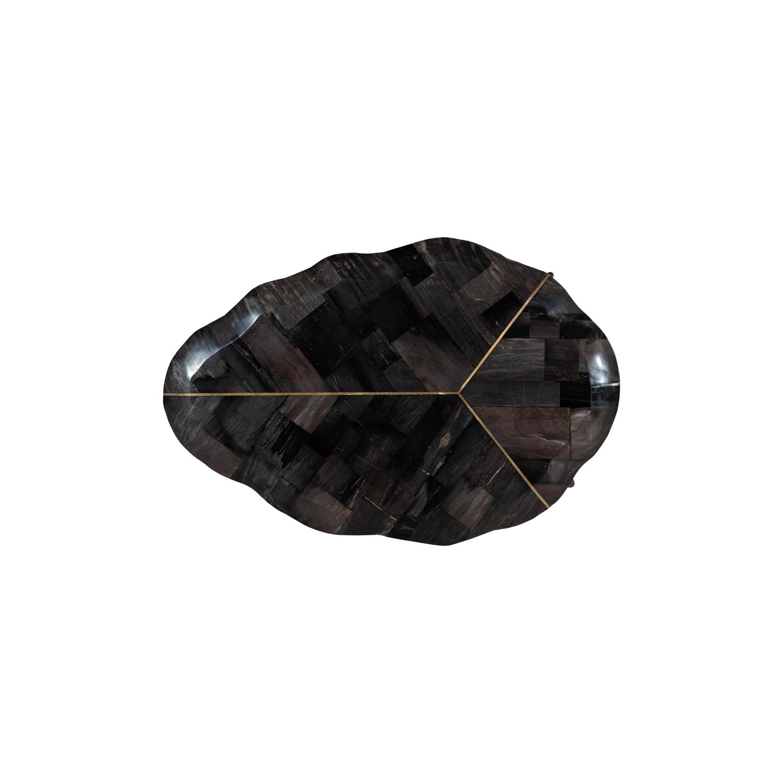 Mosaic Leaf Petrified Coffee Table